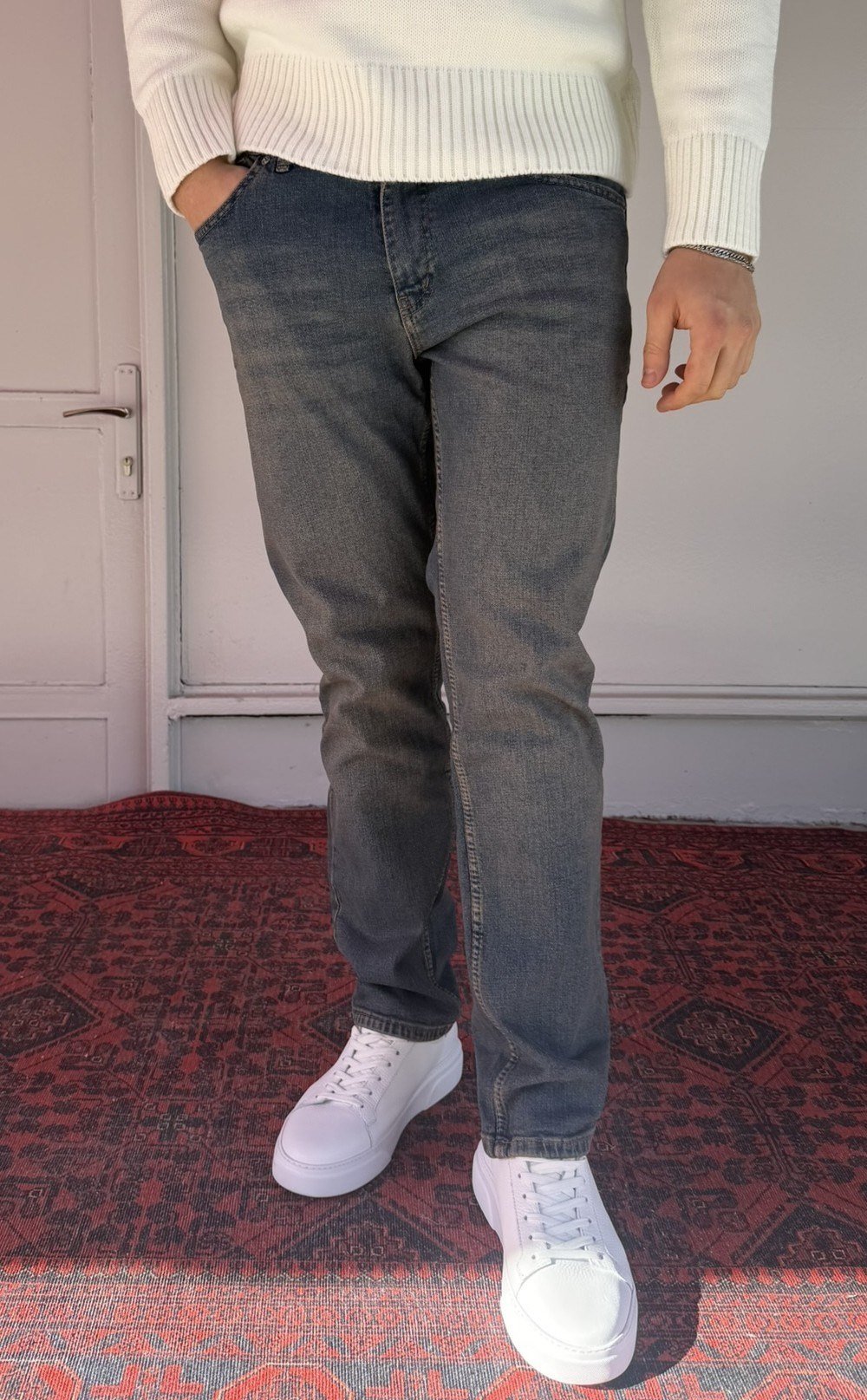 Keps Parmak Yıkamalı Regular Jean