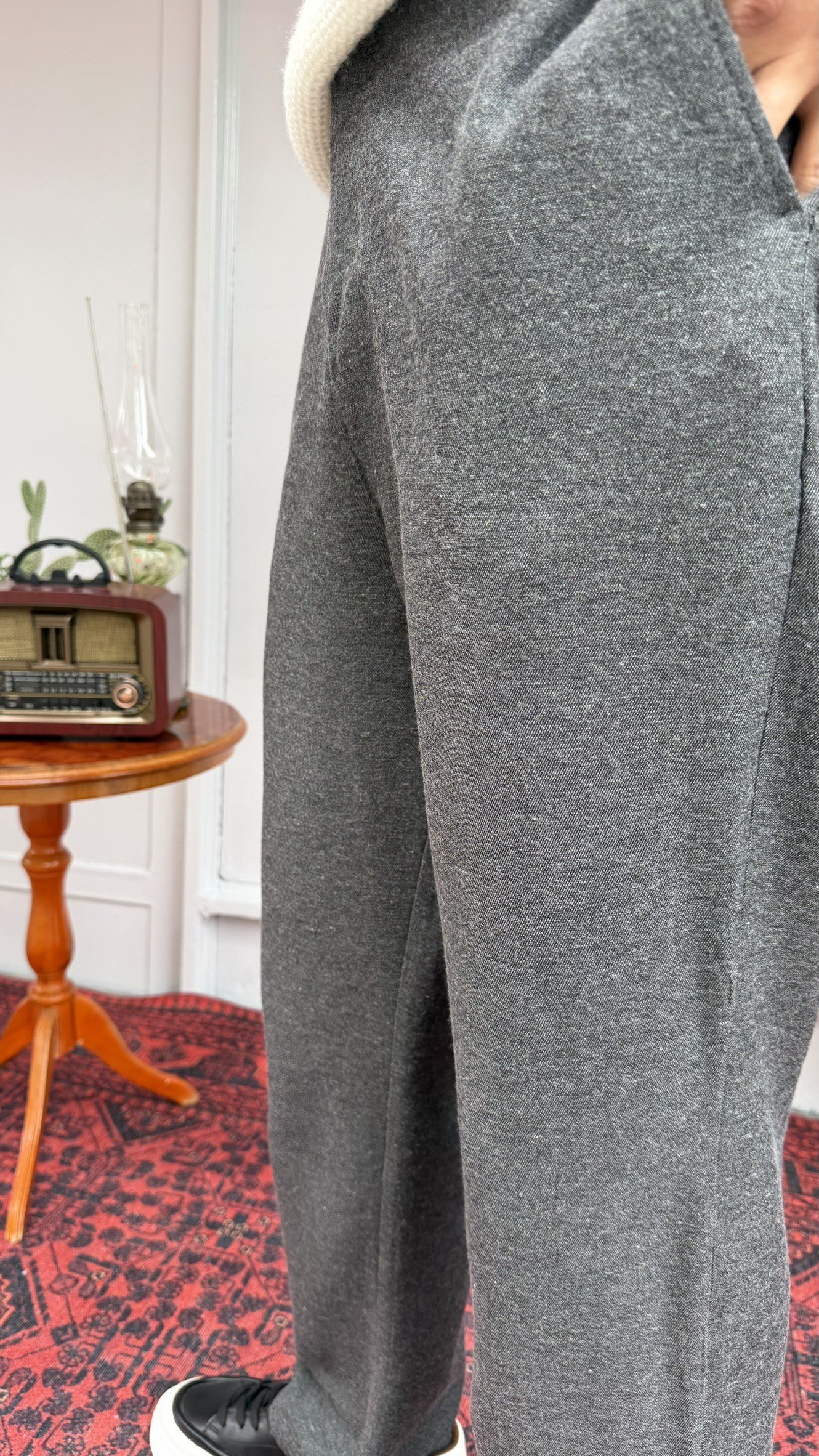Kırçıllı Kaşe Baggy Pantolon