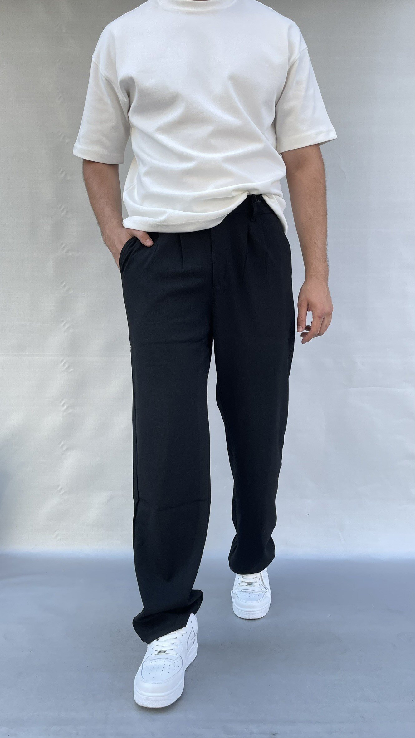 Kumaş Pileli Baggy Pantolon