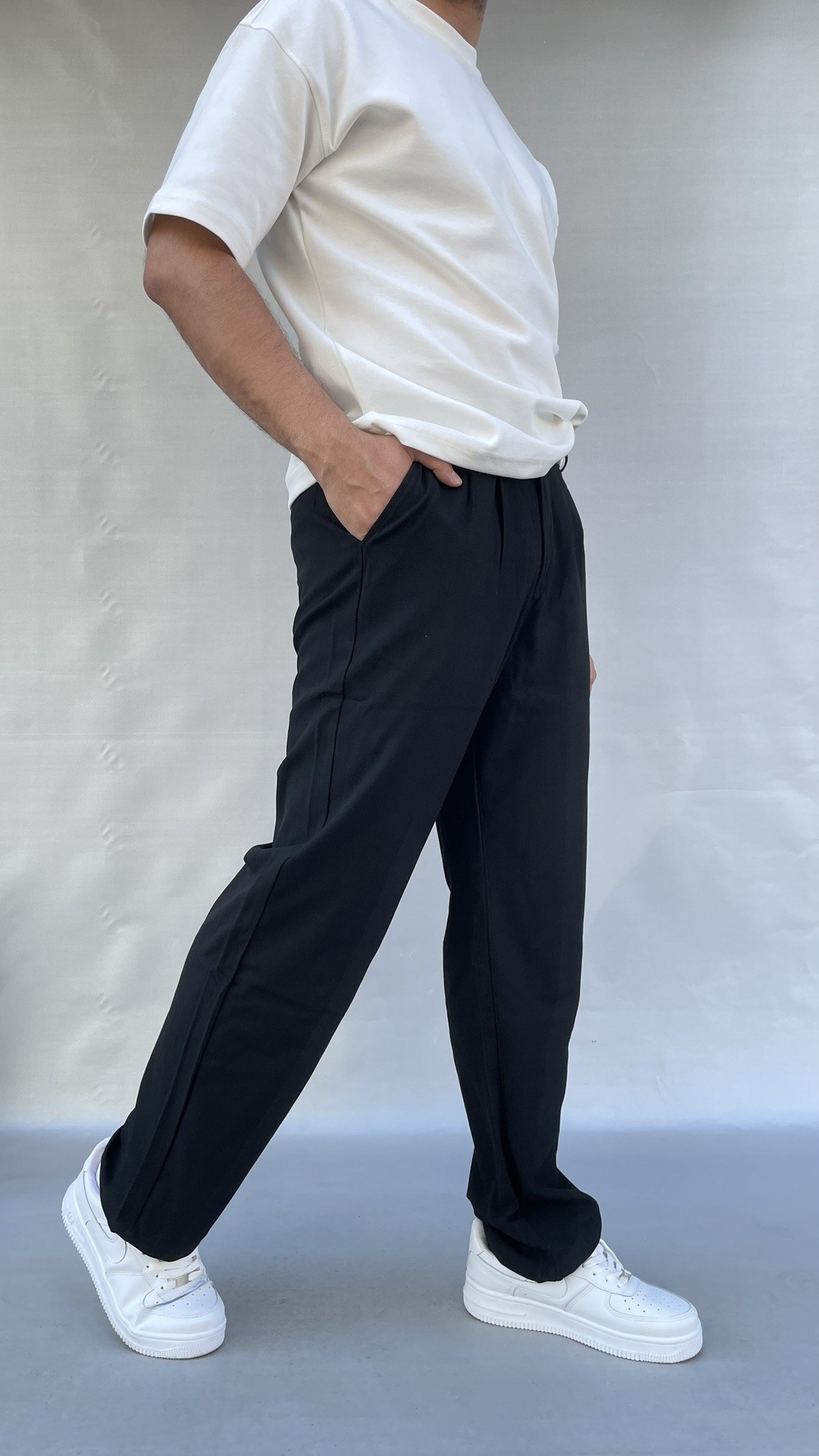 Kumaş Pileli Baggy Pantolon