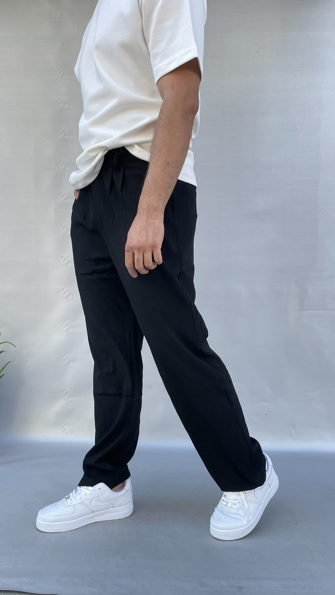 Kumaş Pileli Baggy Pantolon