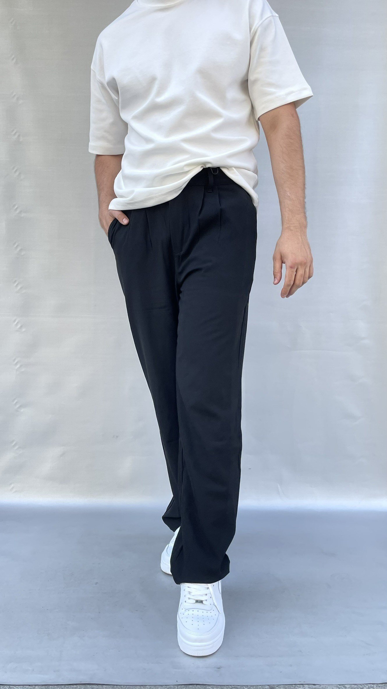 Kumaş Pileli Baggy Pantolon