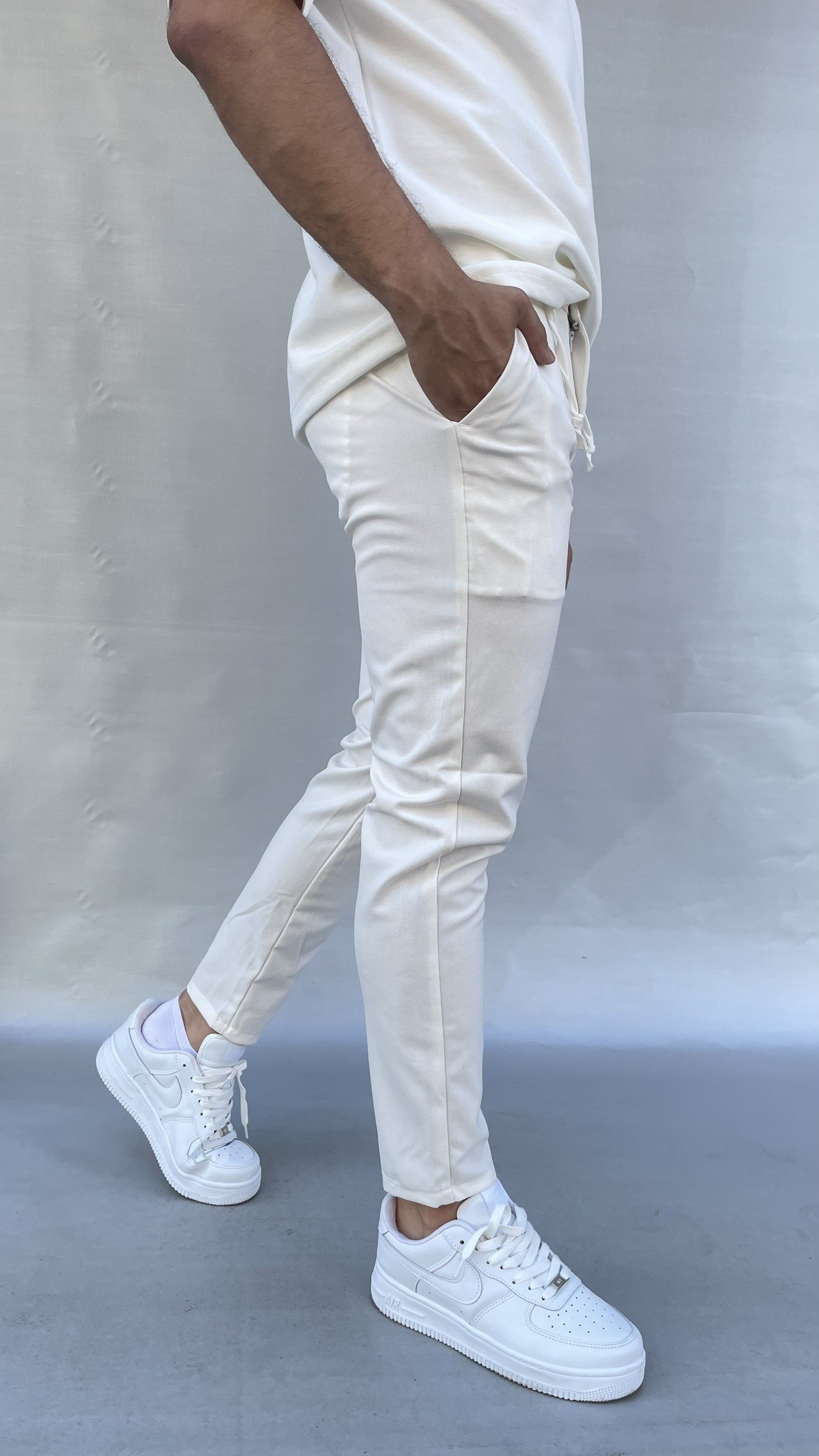 Kumaş Slim Fit Bel İpli Pantolon
