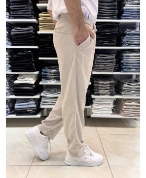 Kuşak Detay Kadife Boyfriend Jogger