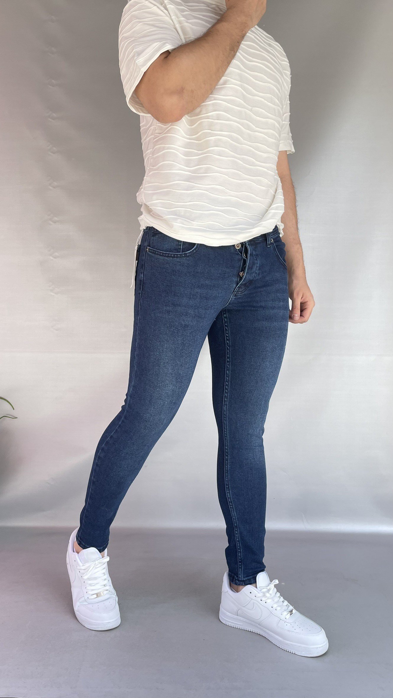 Lacivert Düz Skinny  Jean