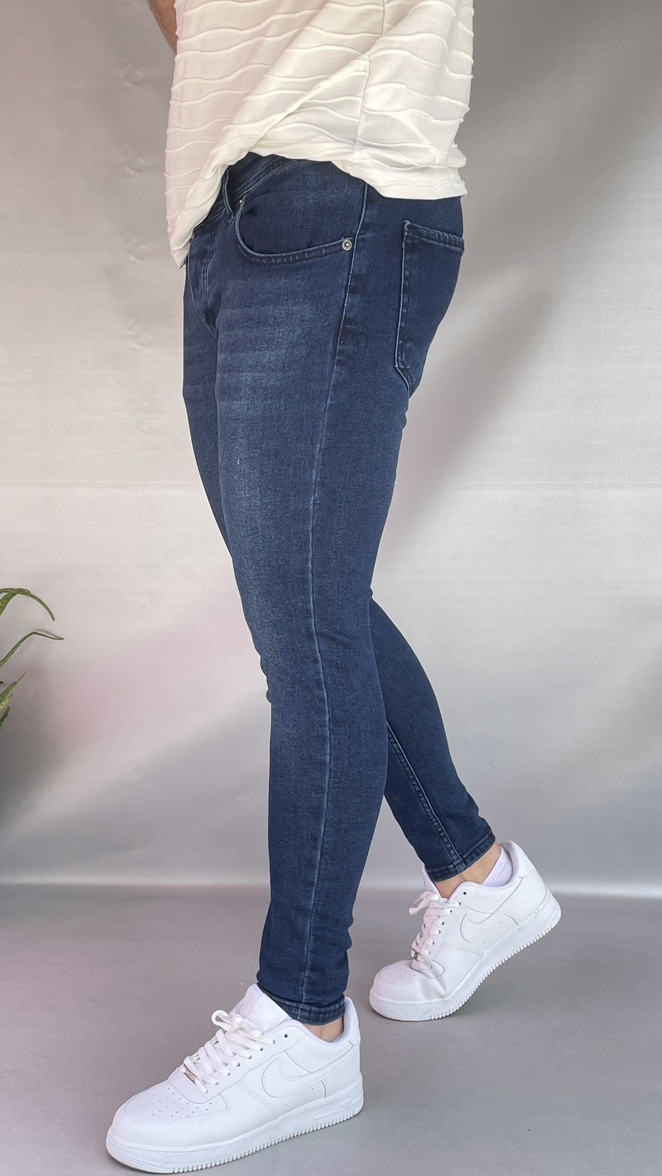 Lacivert Düz Skinny  Jean