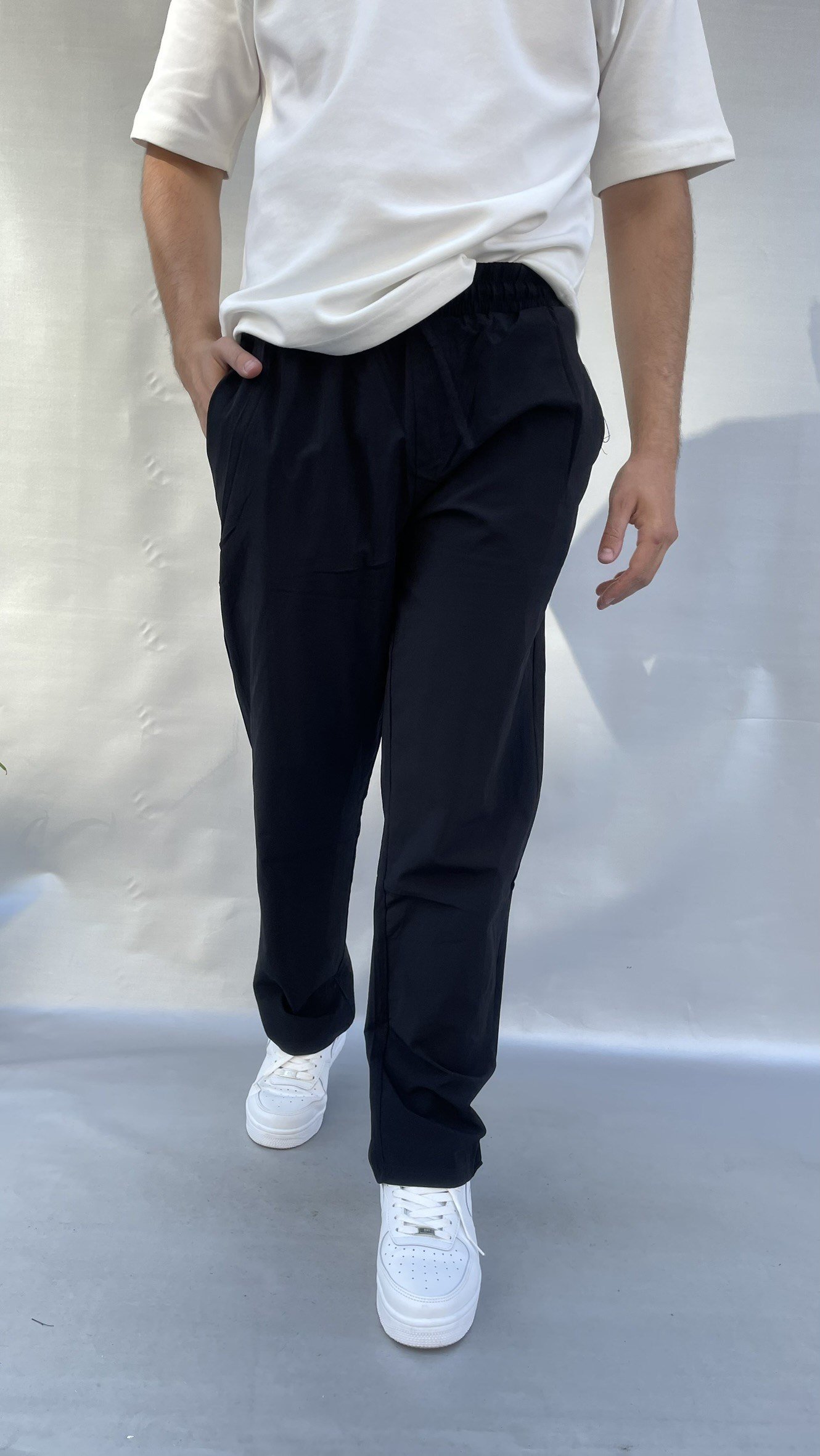 Likralı Baggy Paraşüt Jogger