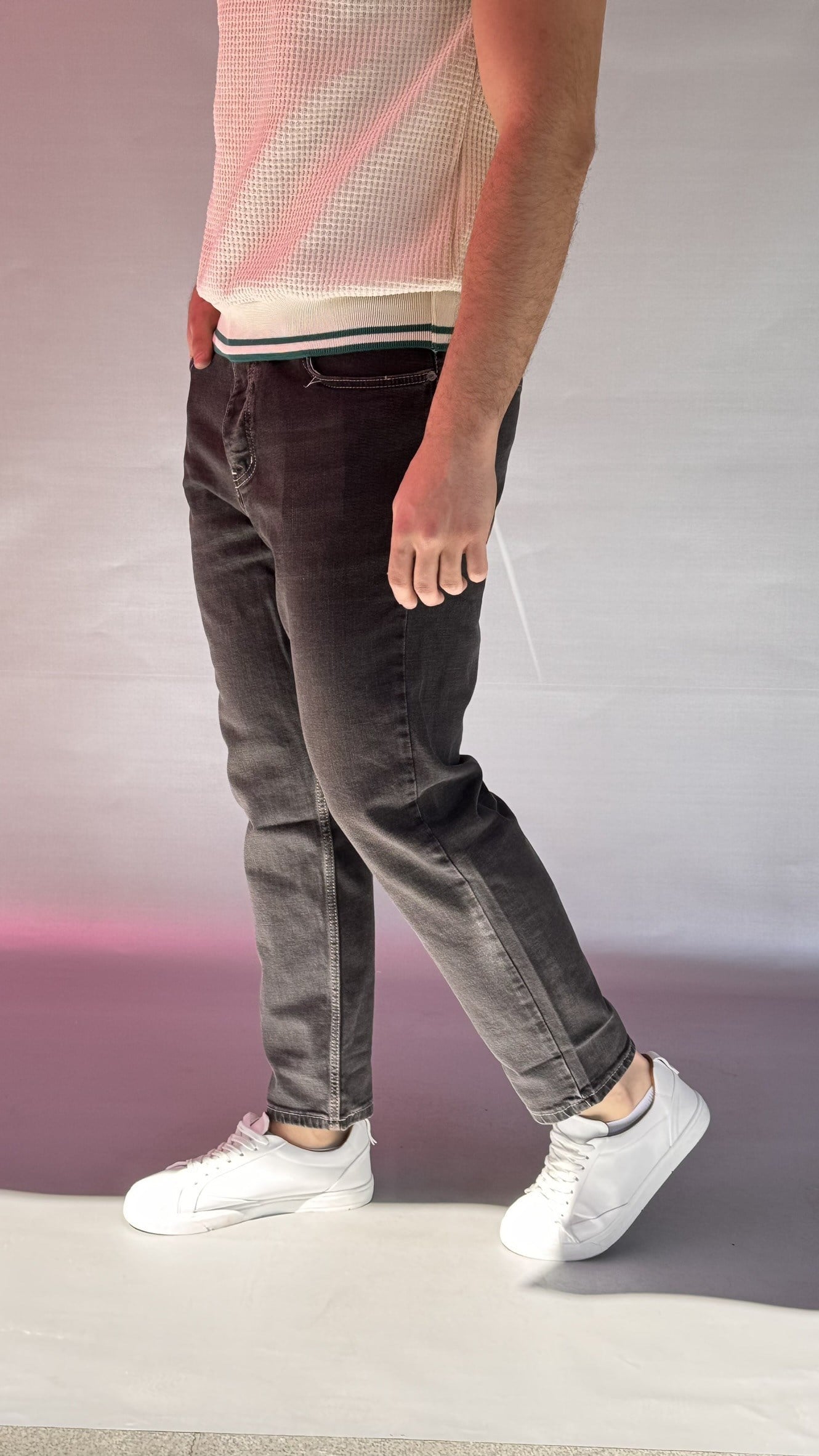 Likralı Koyu Kahve Boyfriend Pantolon