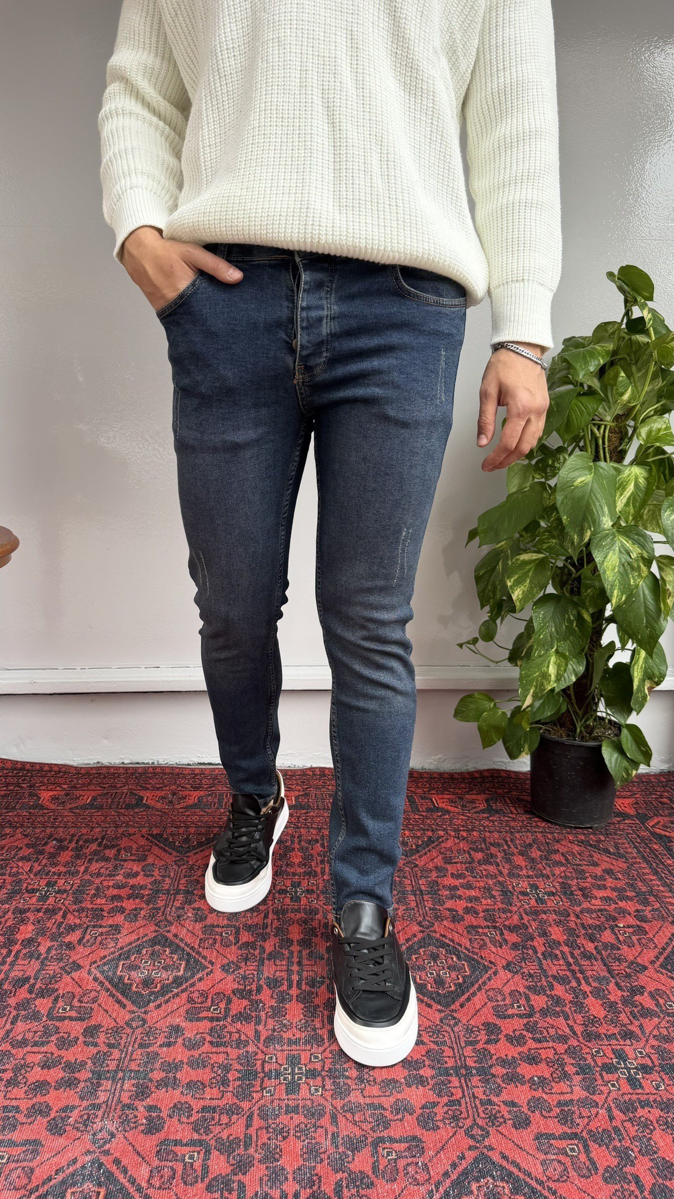 Martin Lacivert Tırnaklı SkinnyFit Jean