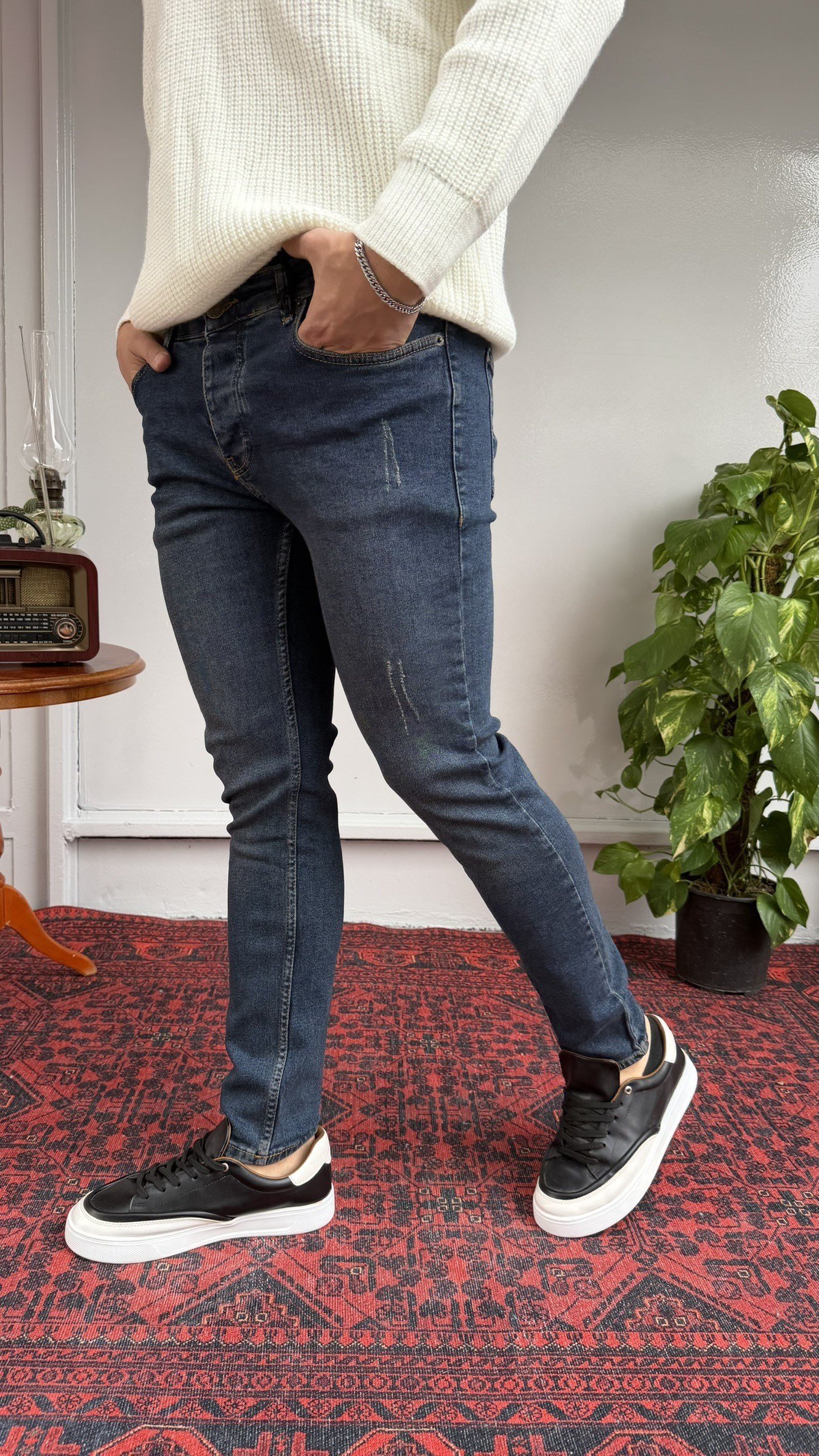 Martin Lacivert Tırnaklı SkinnyFit Jean