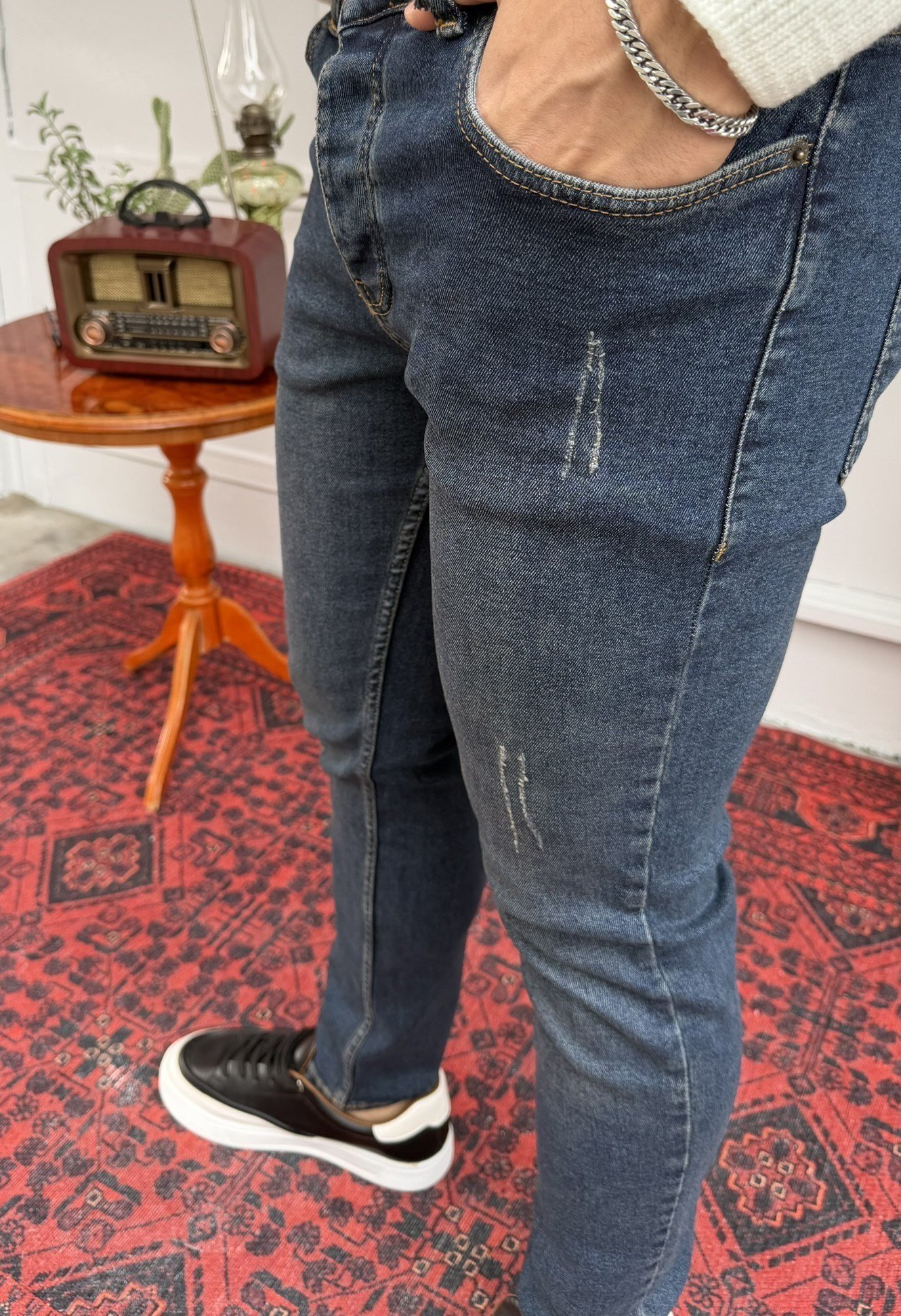 Martin Lacivert Tırnaklı SkinnyFit Jean