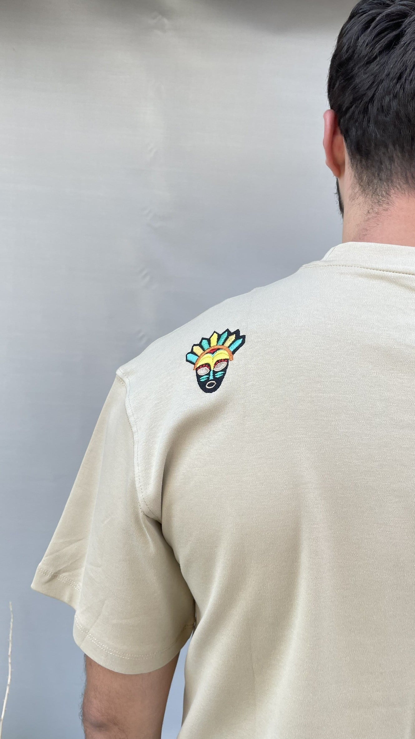 Maske Nakış Oversize T-shirt