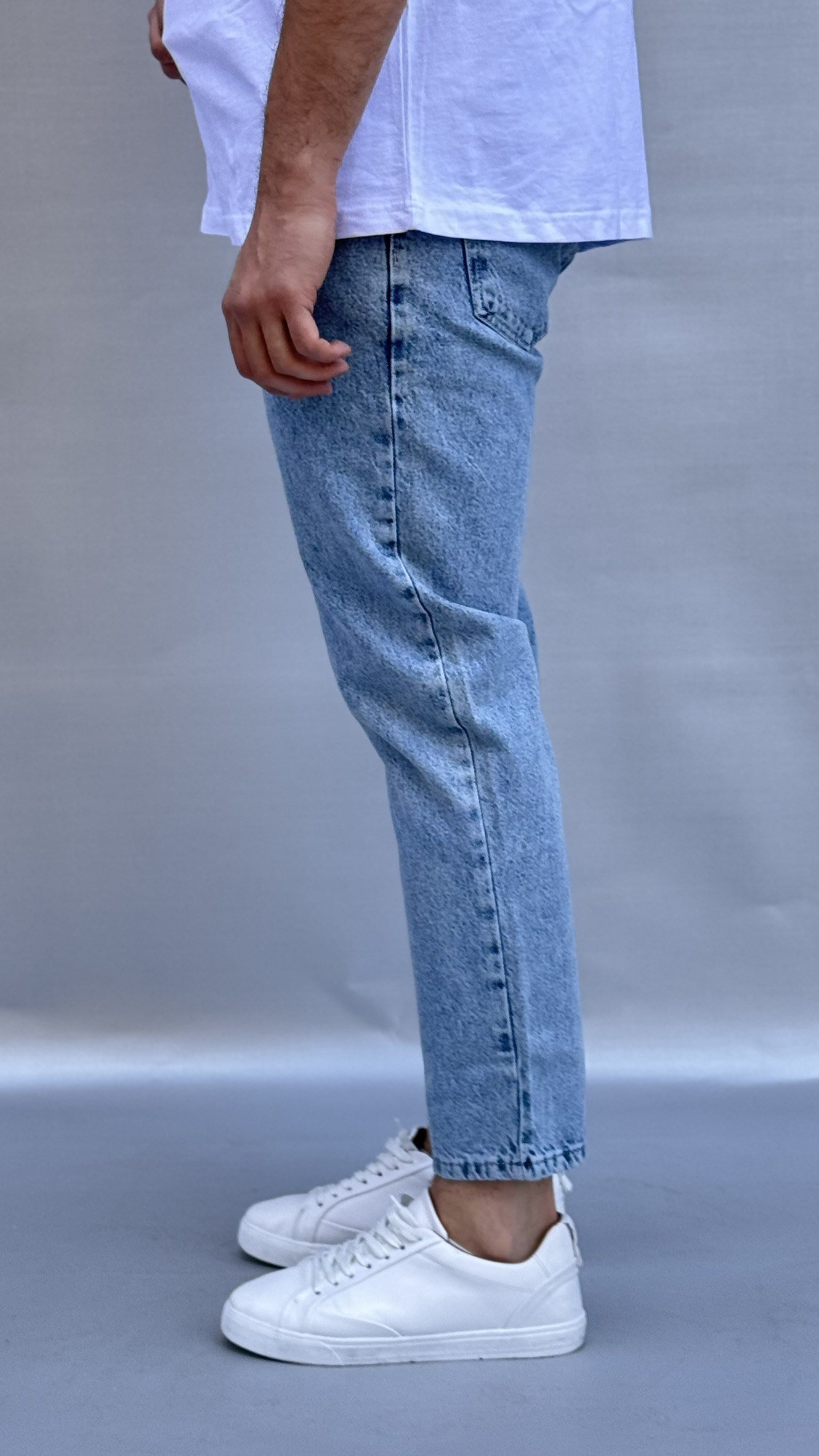 Mavi Yıkamalı Boyfriend Pantolon