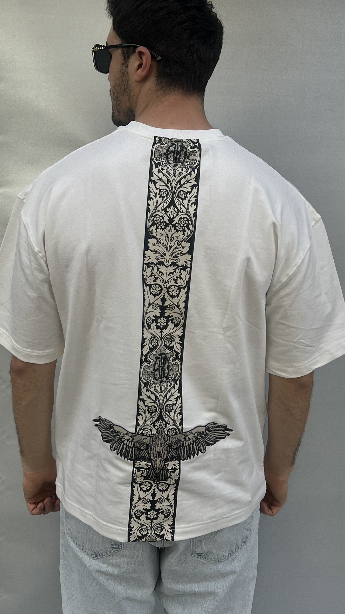 Ön Arka Anka Baskılı Oversize T-shirt