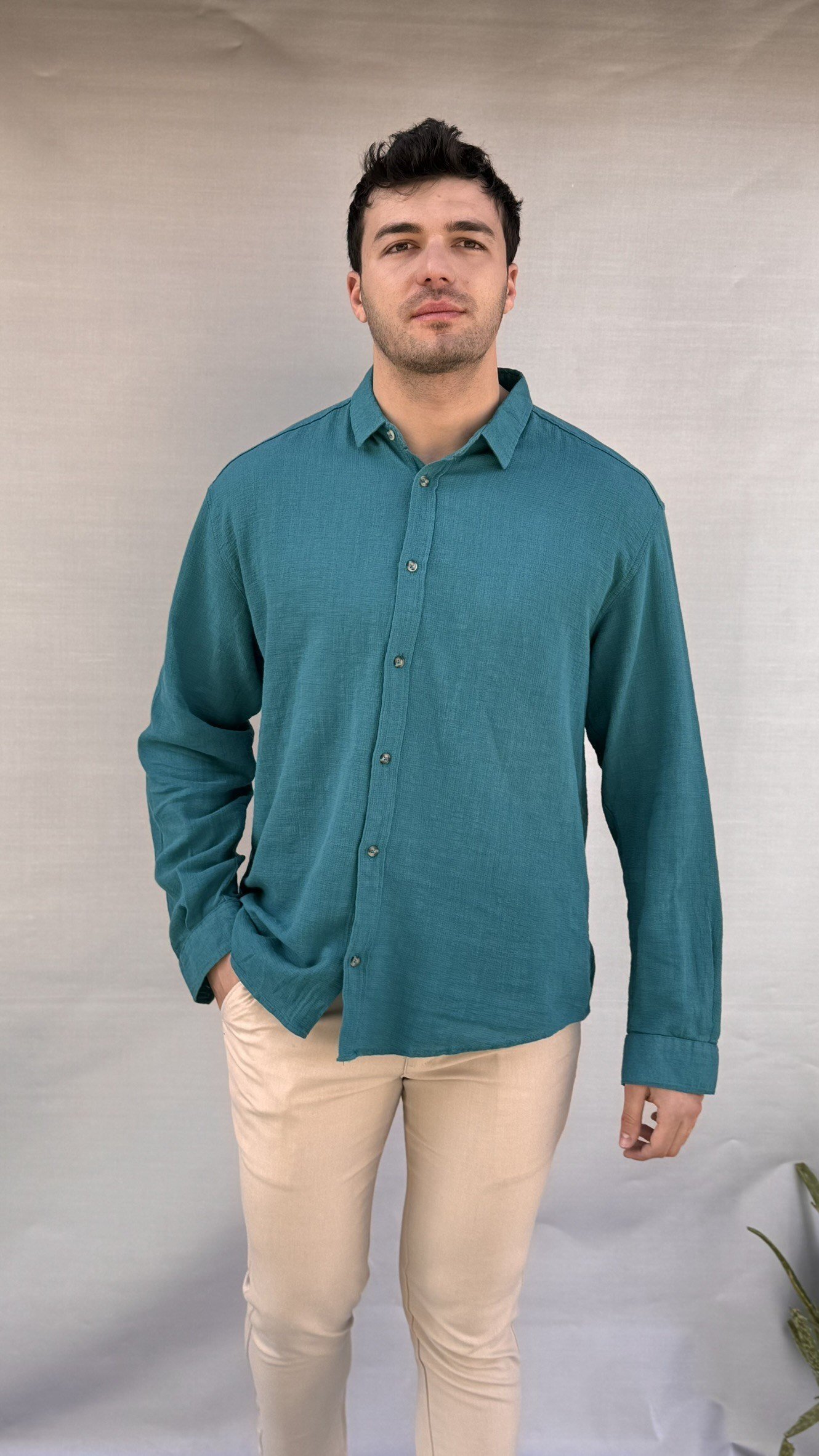 Oversize Keten Gömlek 4863