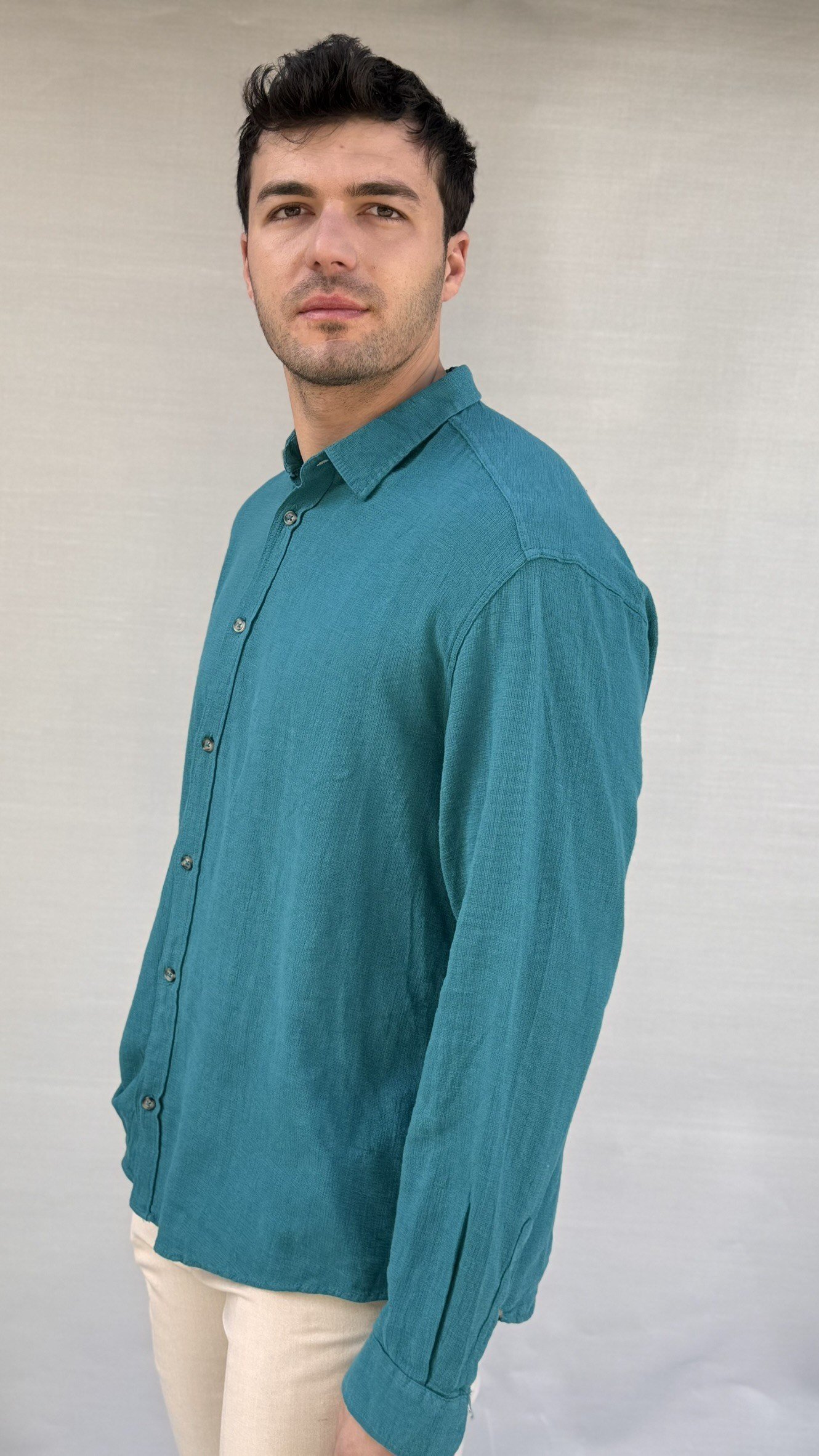 Oversize Keten Gömlek 4863
