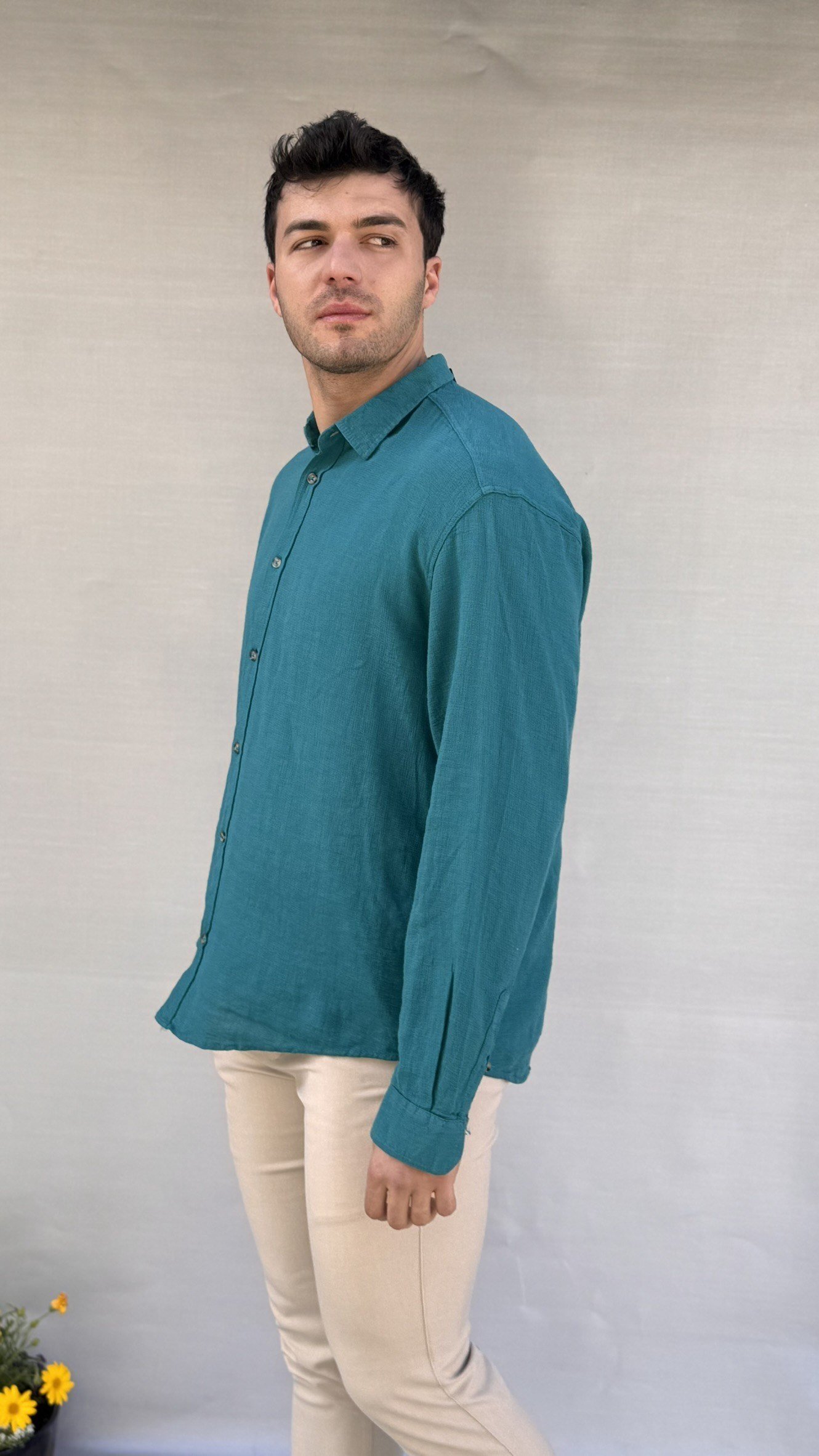 Oversize Keten Gömlek 4863