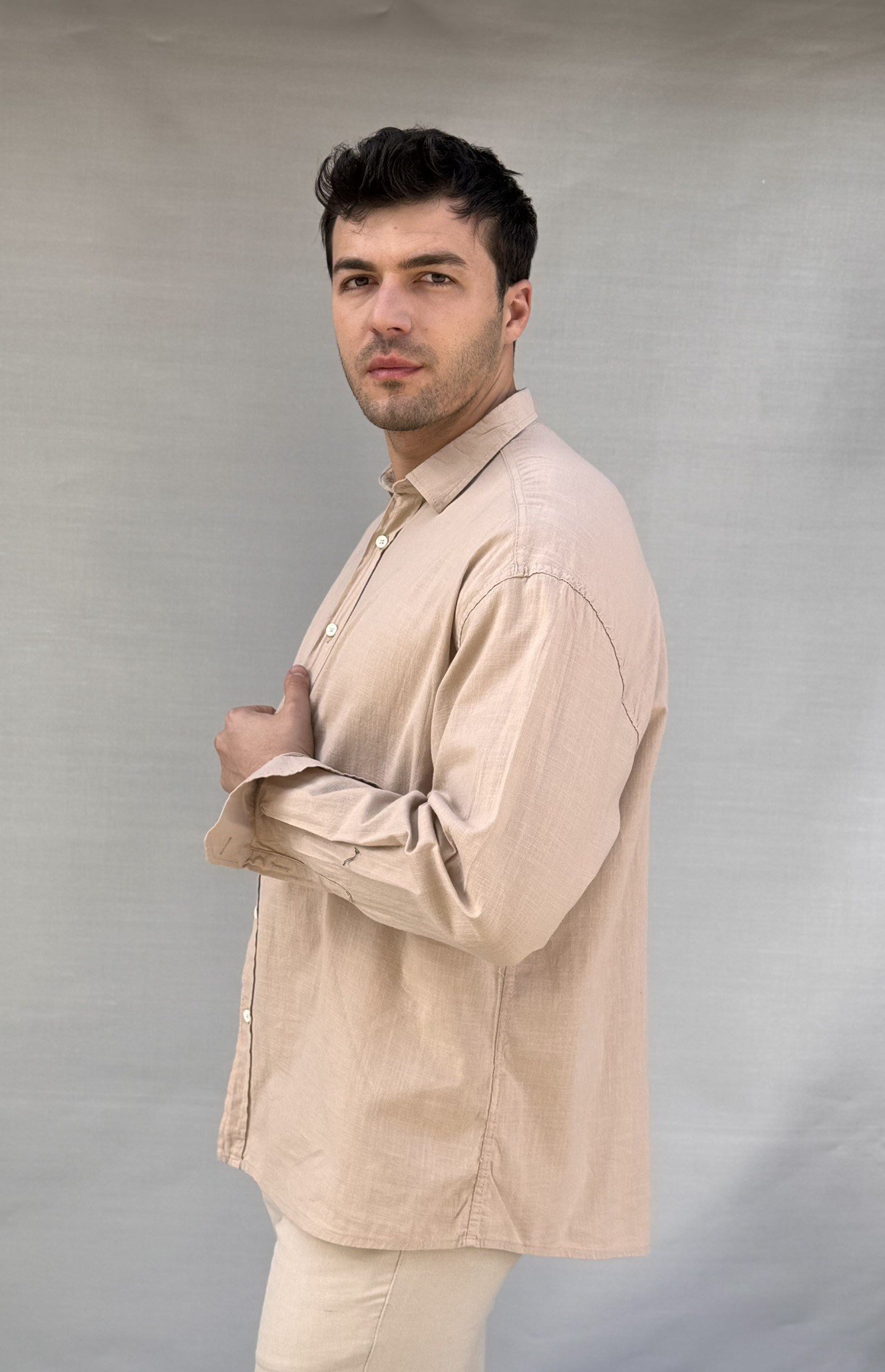Oversize Keten Gömlek 5138
