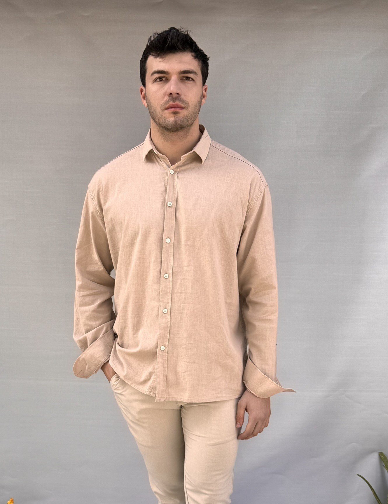 Oversize Keten Gömlek 5138
