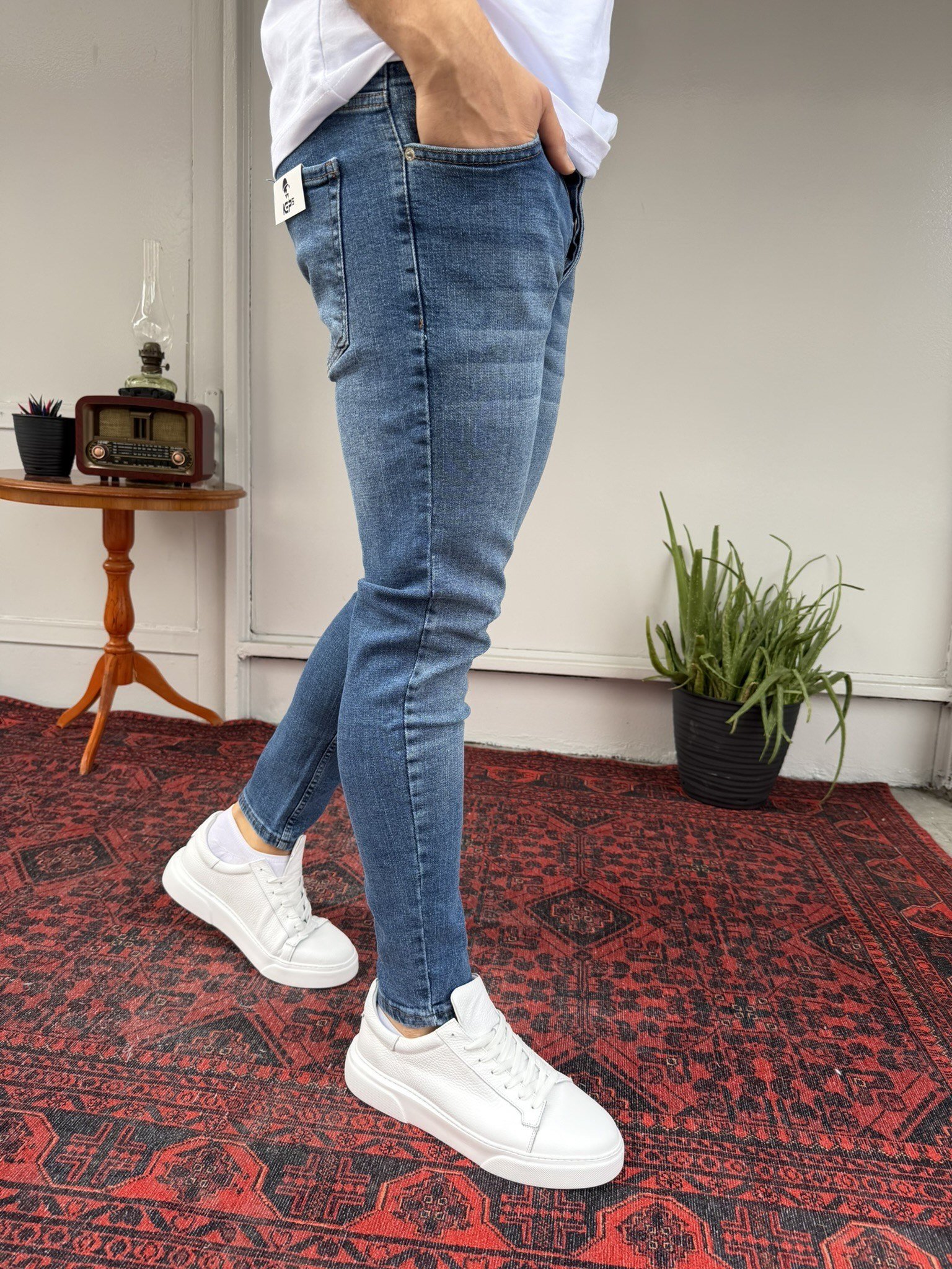 Parmak Yıkamalı Mavi SkinnyFit Jean