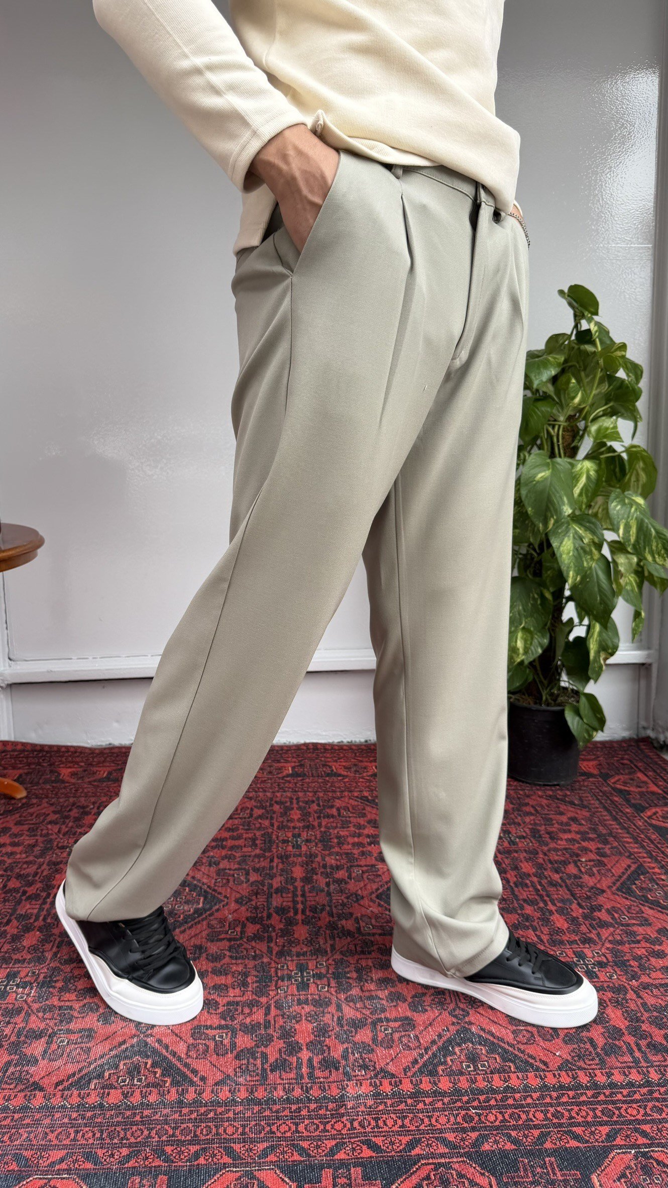 Pastel Mint Yeşil Baggy Kumaş Pantolon