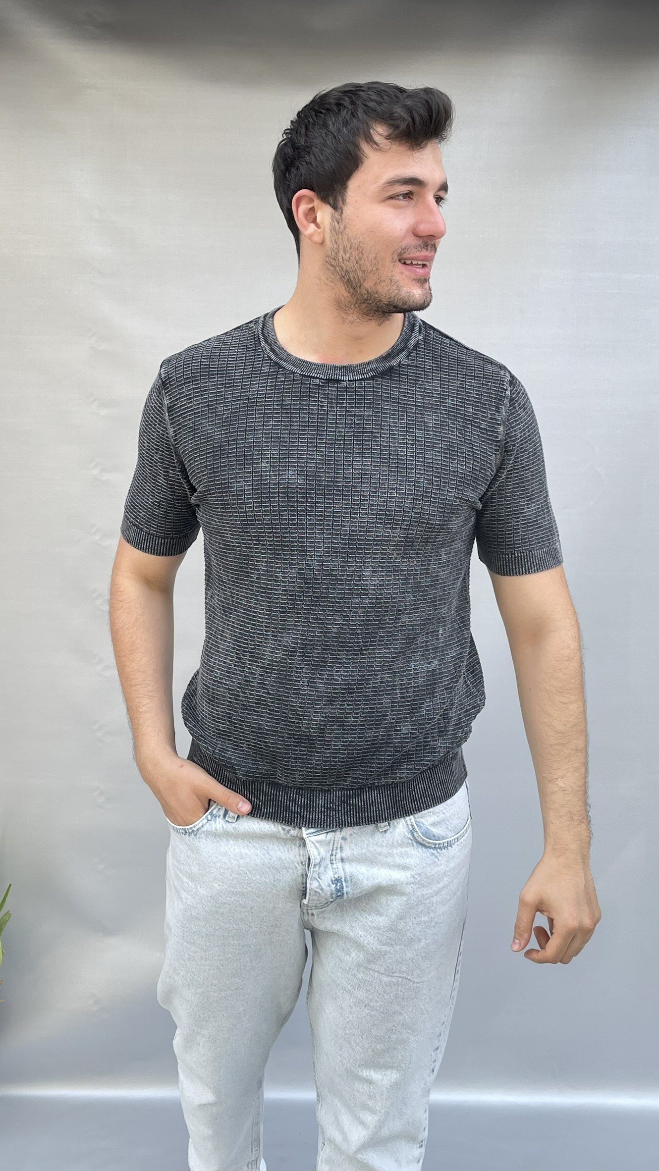 Petek Desenli Triko