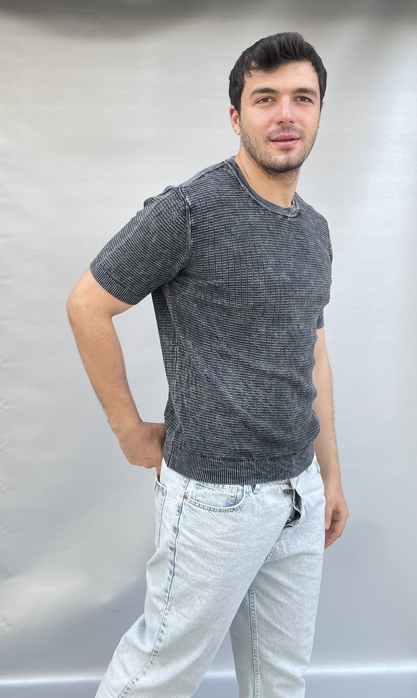Petek Desenli Triko