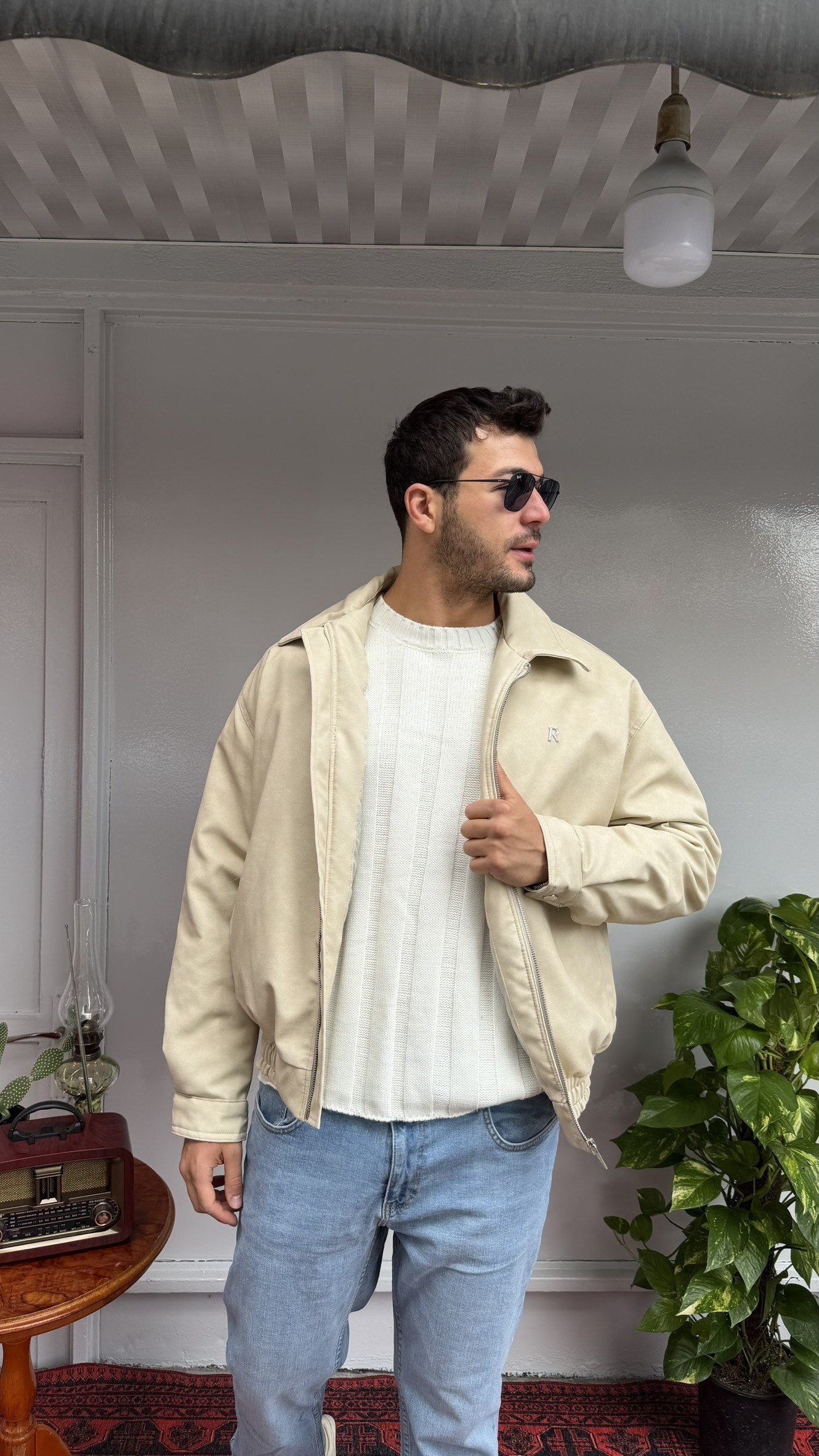 Retro Basic Deri Ceket