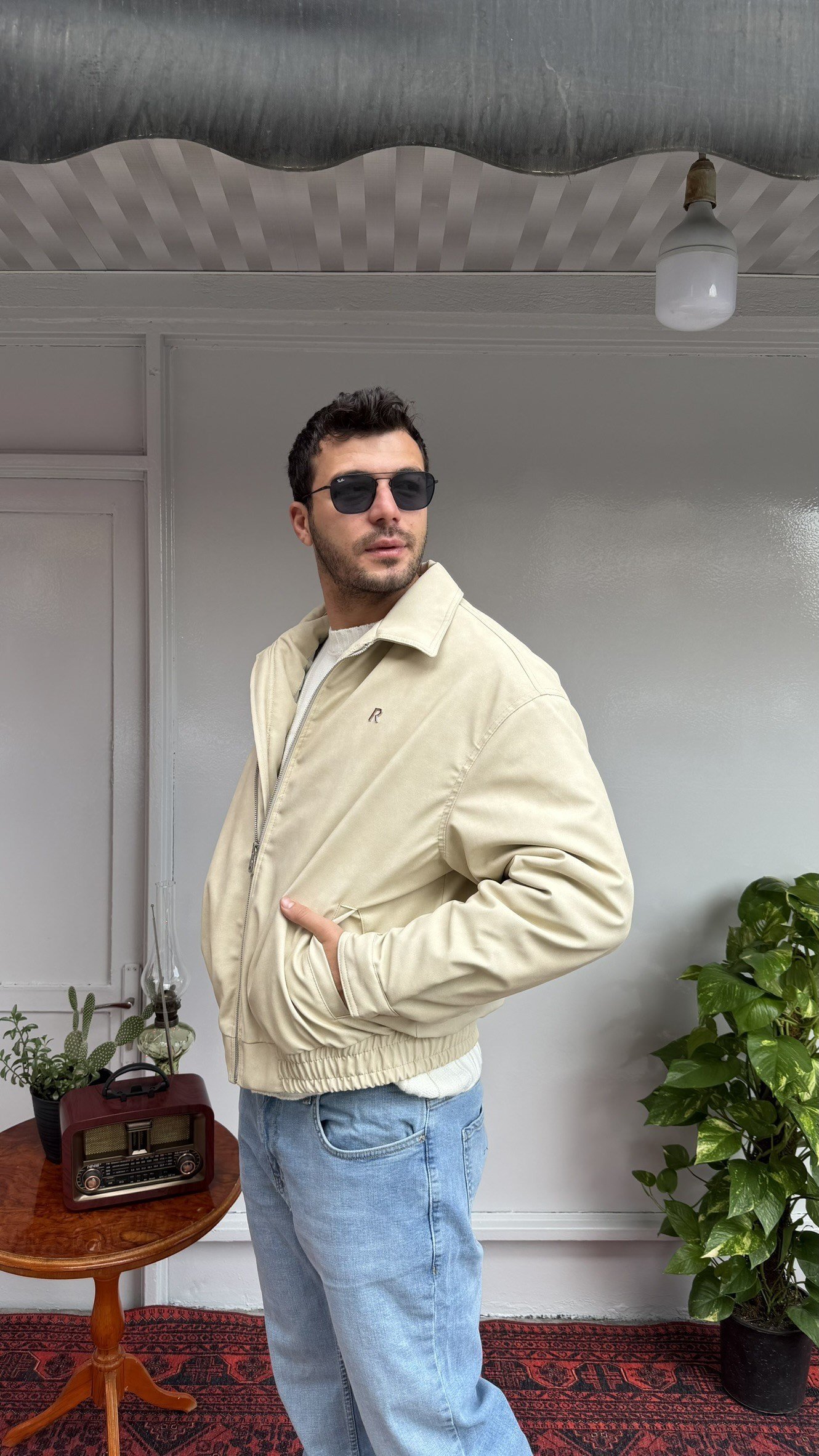 Retro Basic Deri Ceket