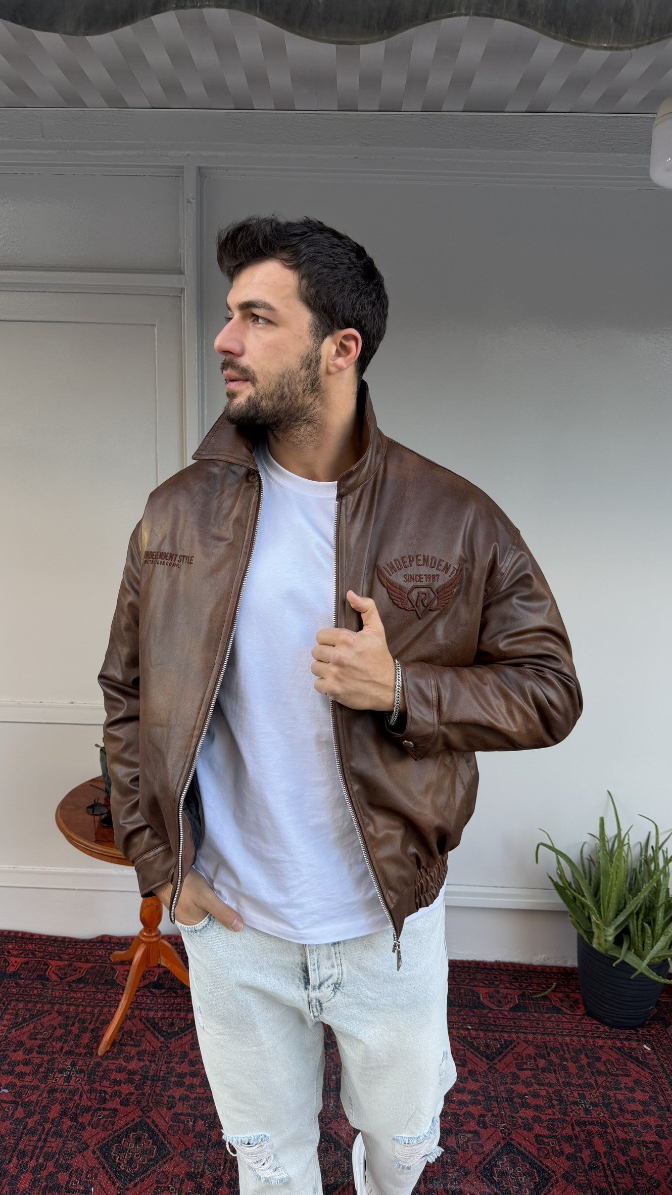 Retro For Time Deri Ceket