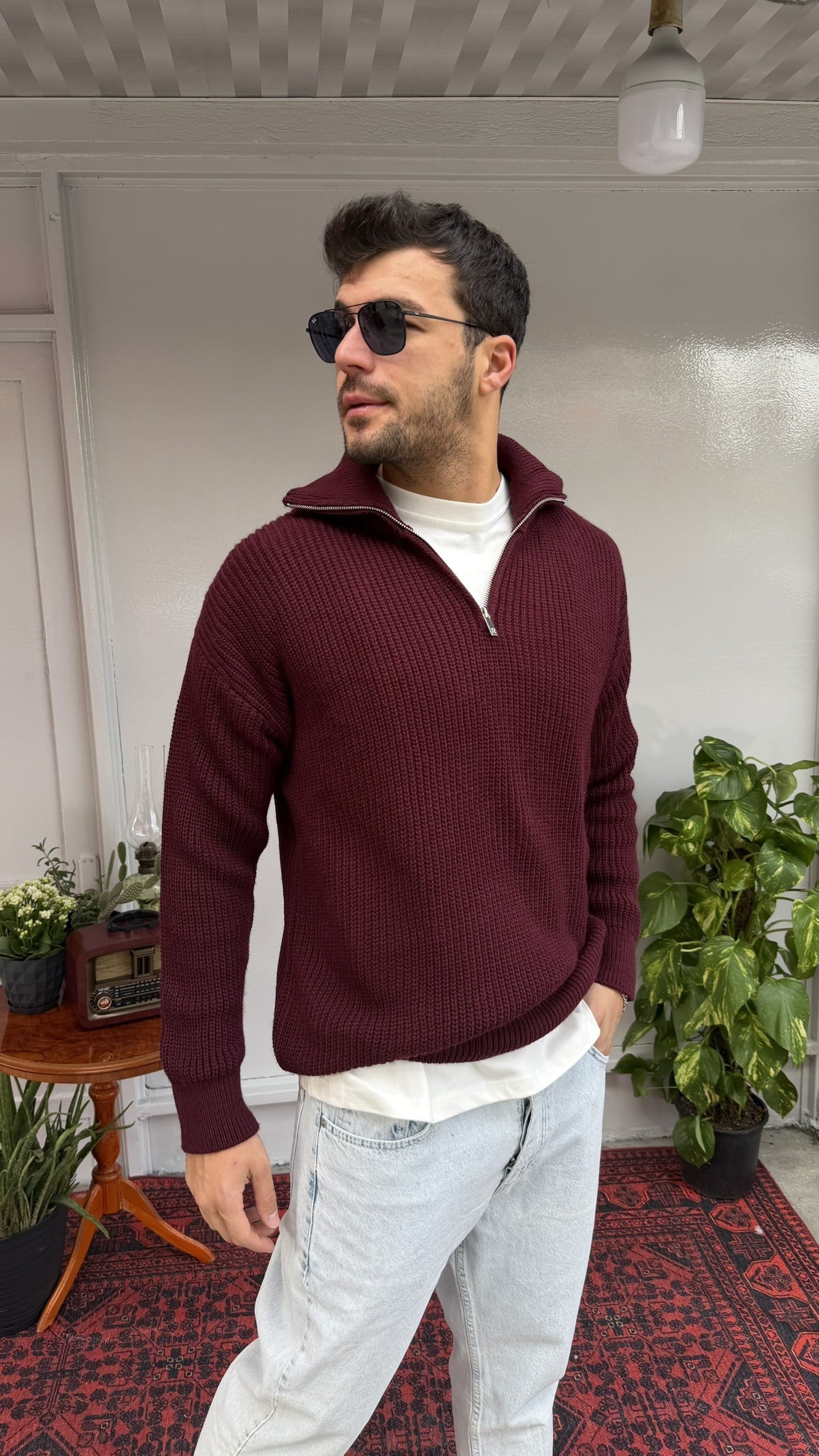 Retro Yarım Fermuar