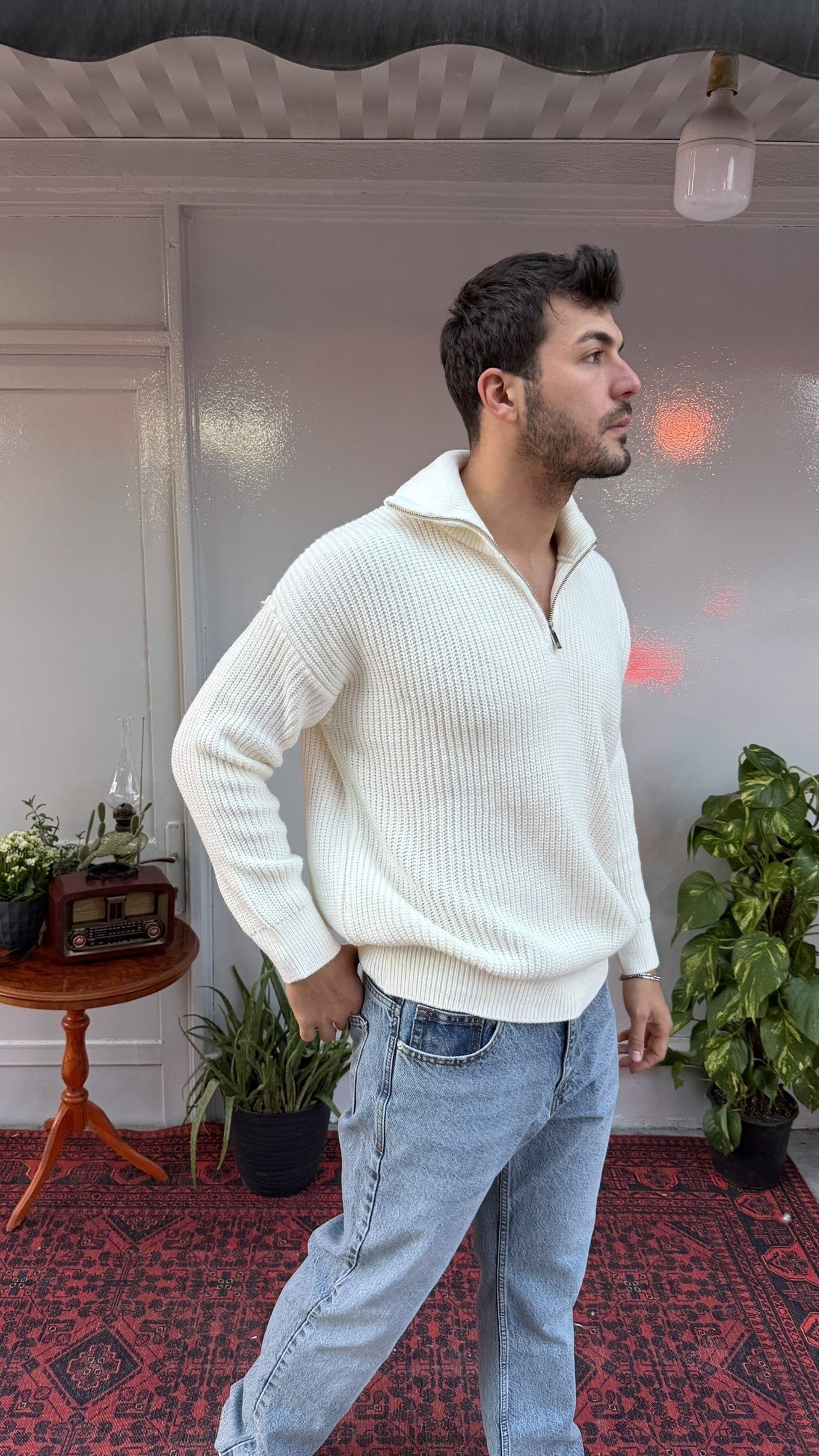 Retro Yarım Fermuar