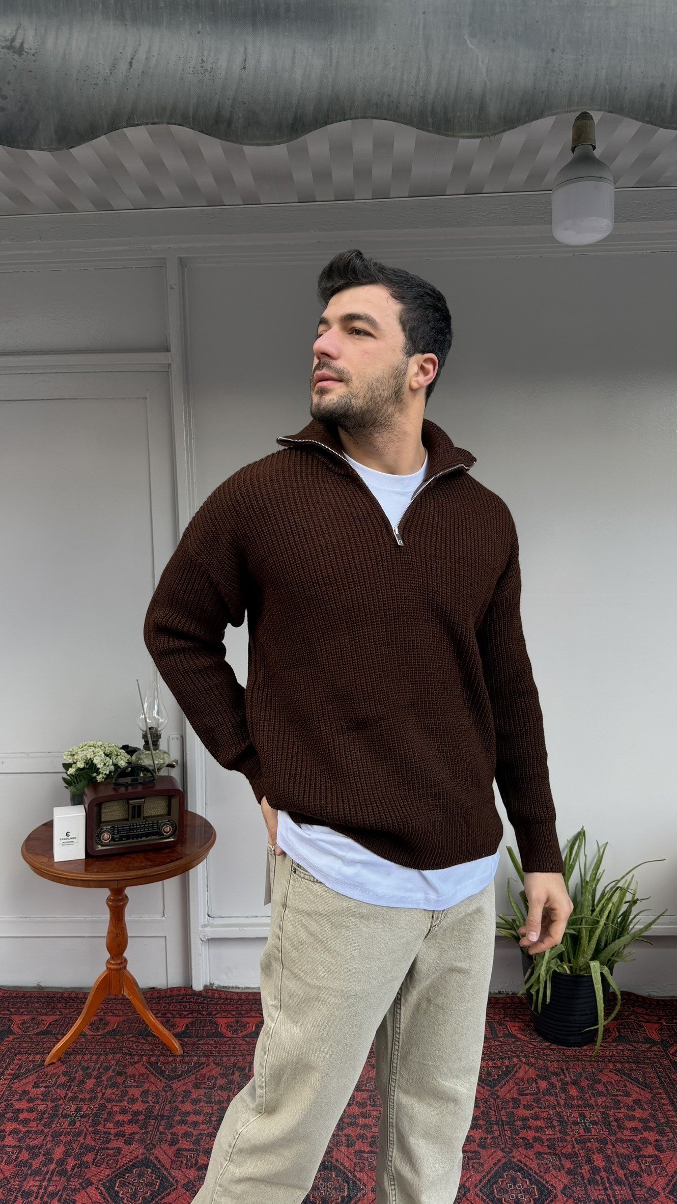 Retro Yarım Fermuar