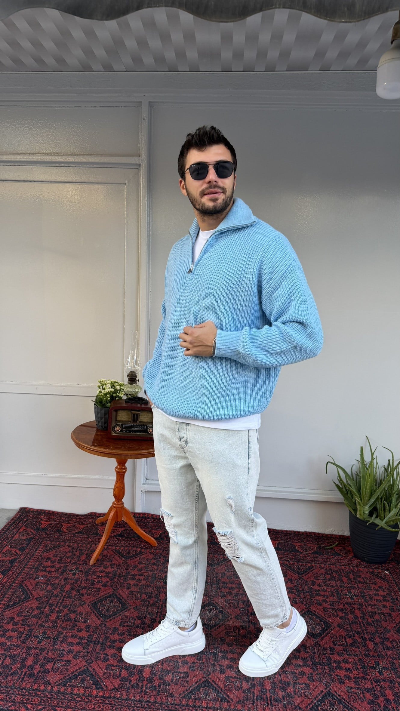 Retro Yarım Fermuar