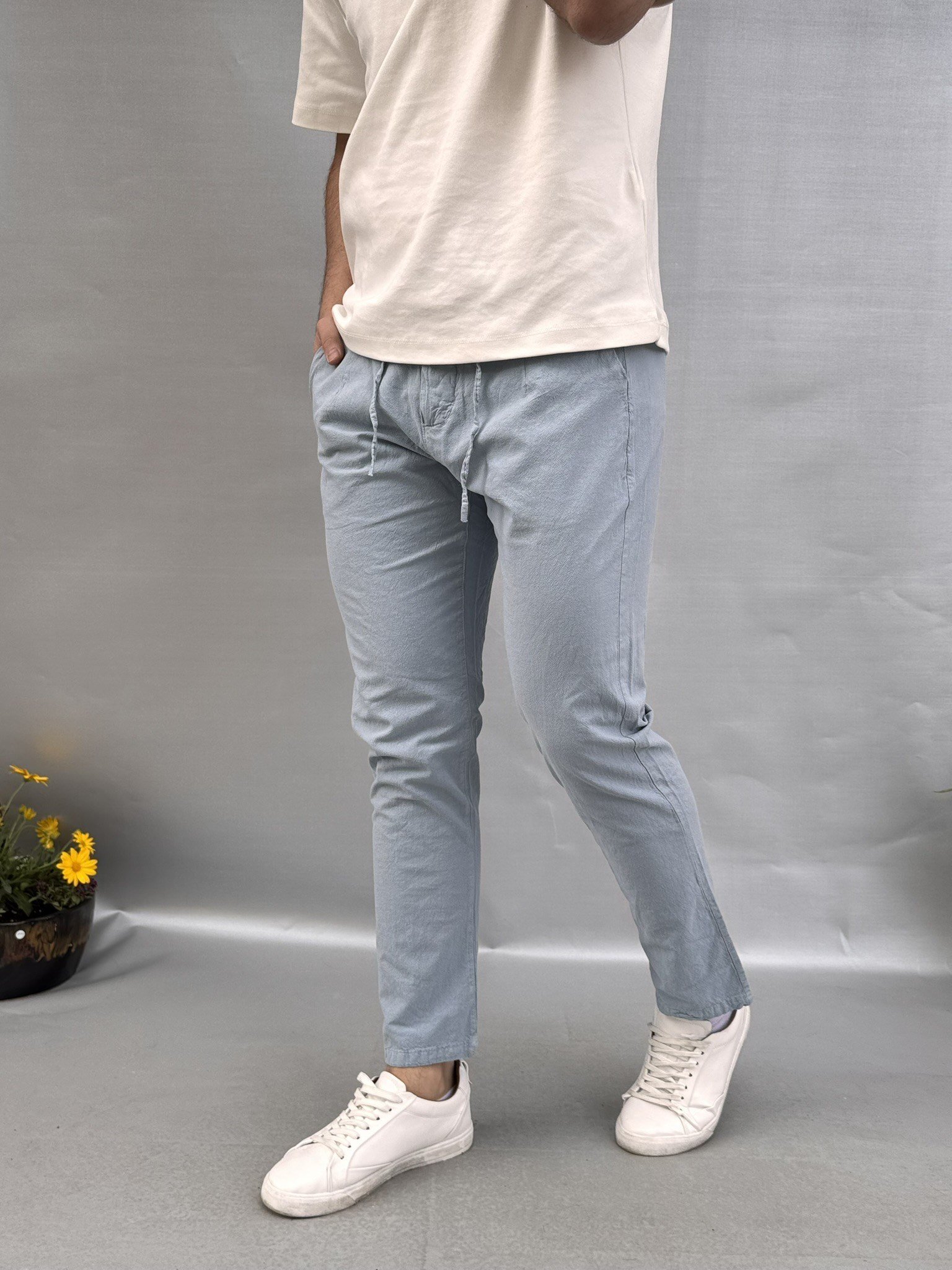 Slim Keten Pantolon