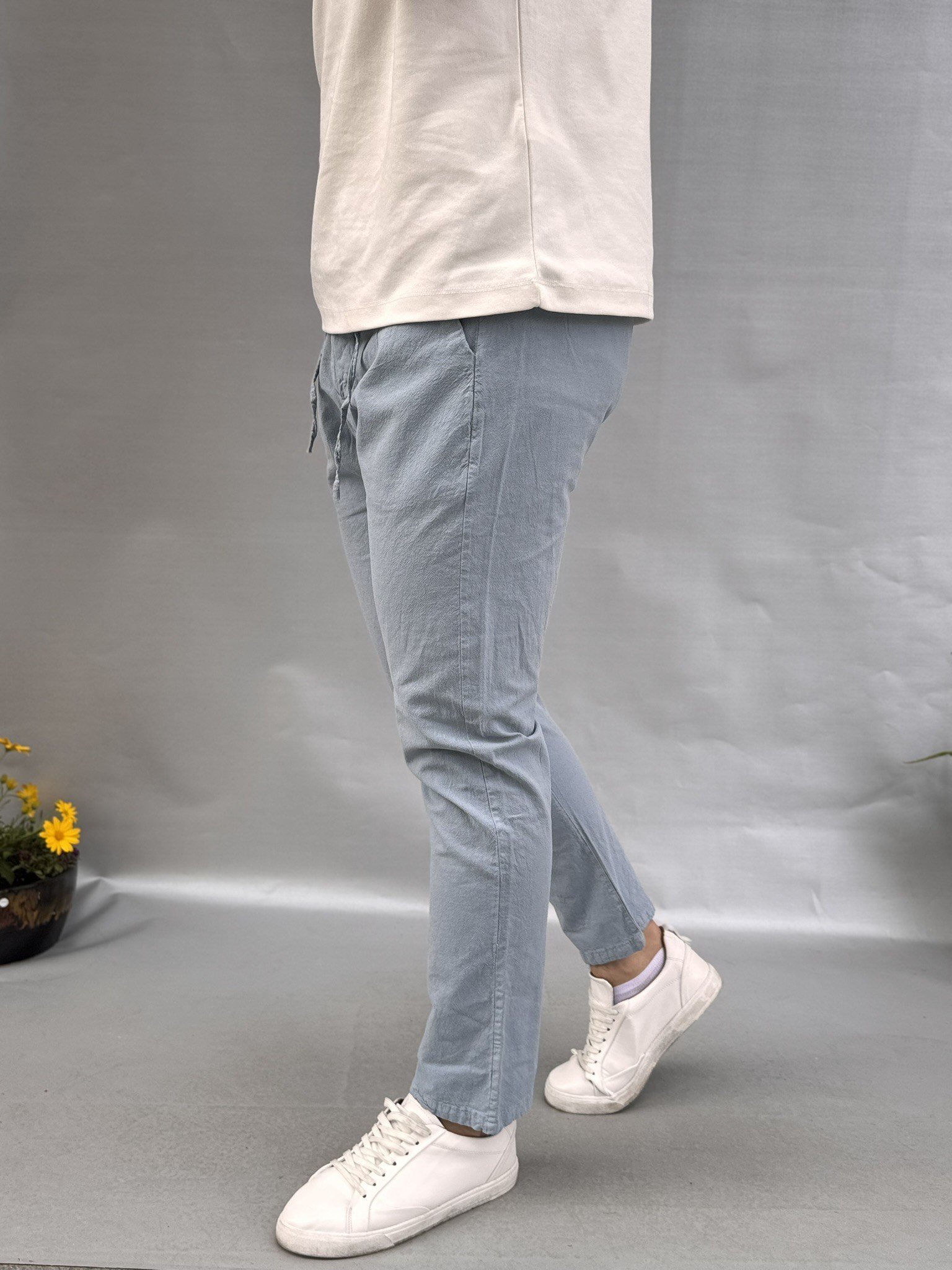 Slim Keten Pantolon