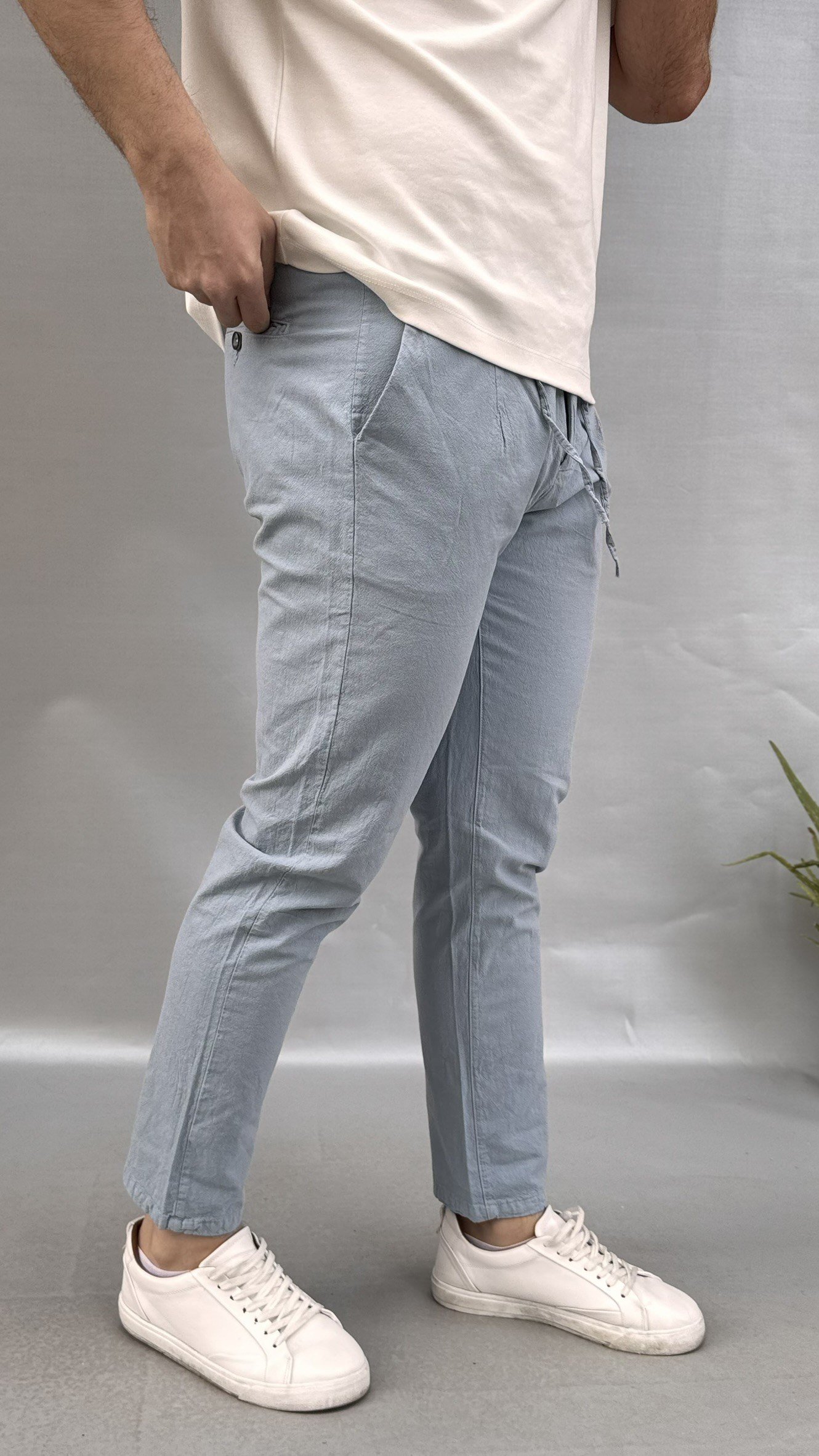 Slim Keten Pantolon