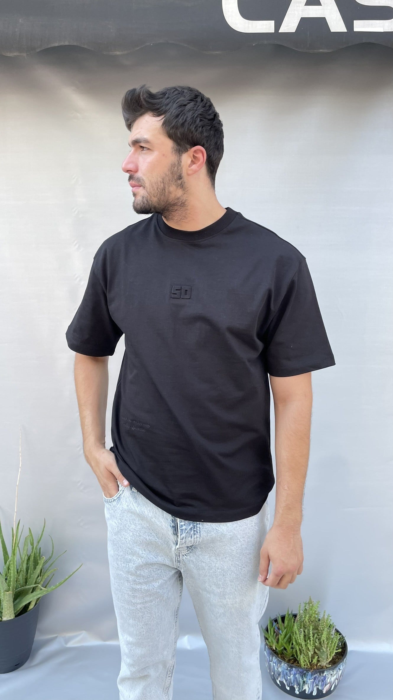 South Sırt Kabartma Baskı Oversize T-shirt