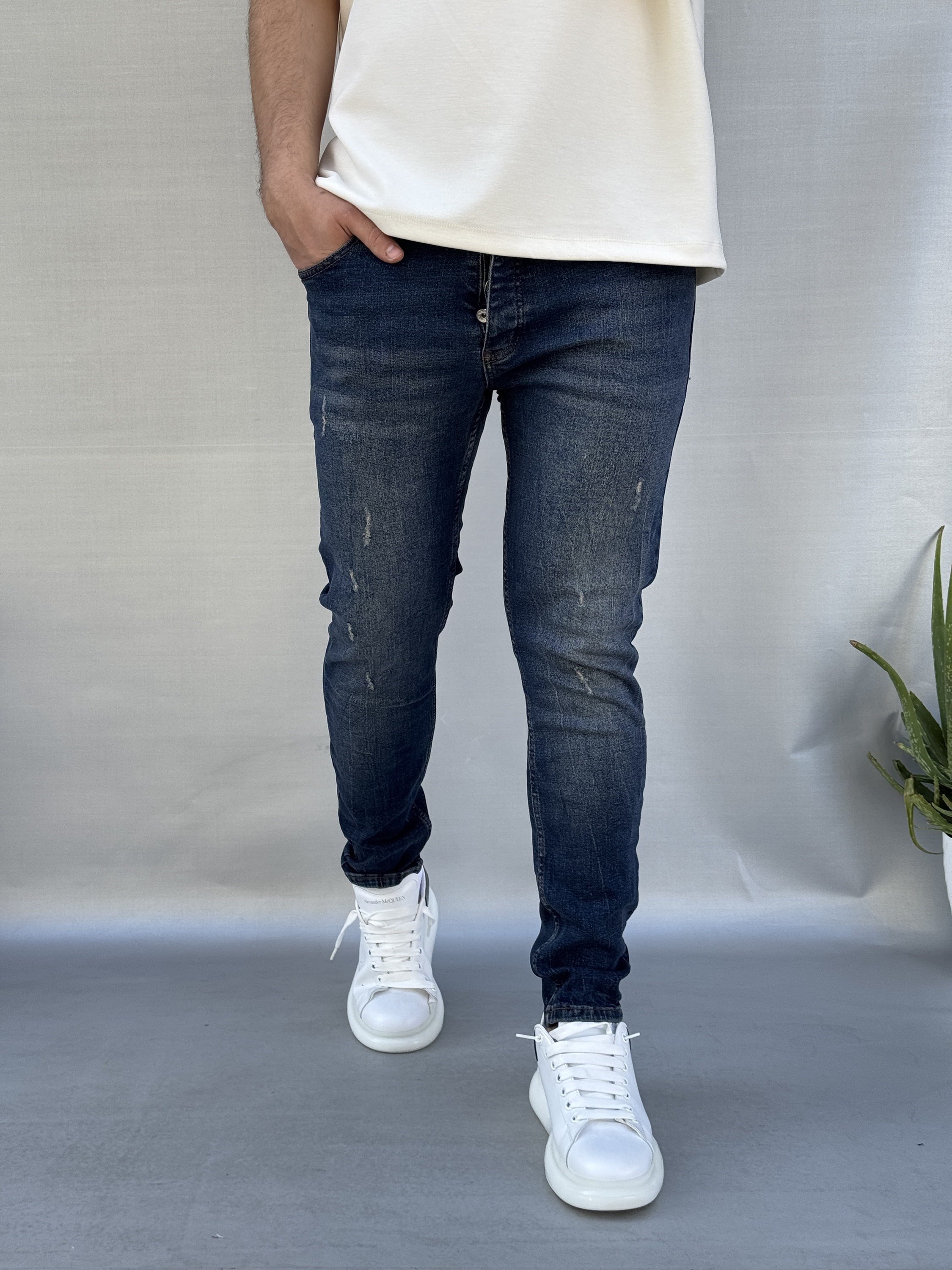 Tırnak Detaylı Skinny Pantolon