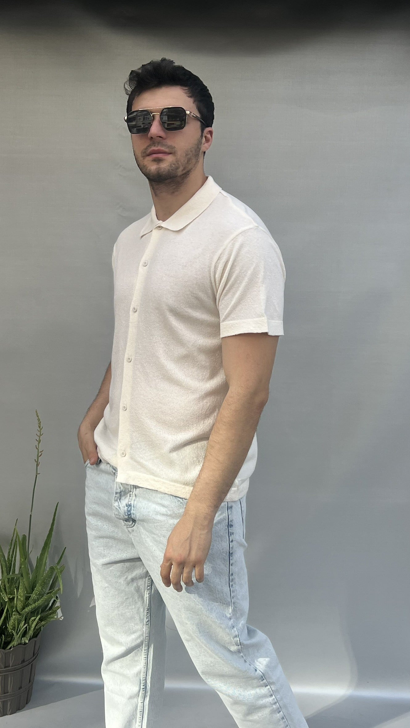 Triko Düğmeli Gömlek
