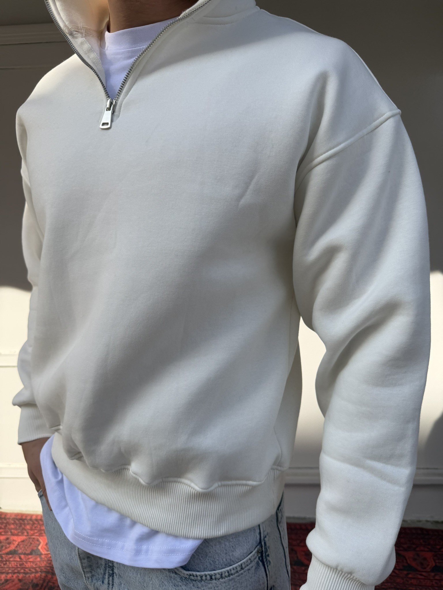 Wong Şardonlu Yarım Fermuar Sweat