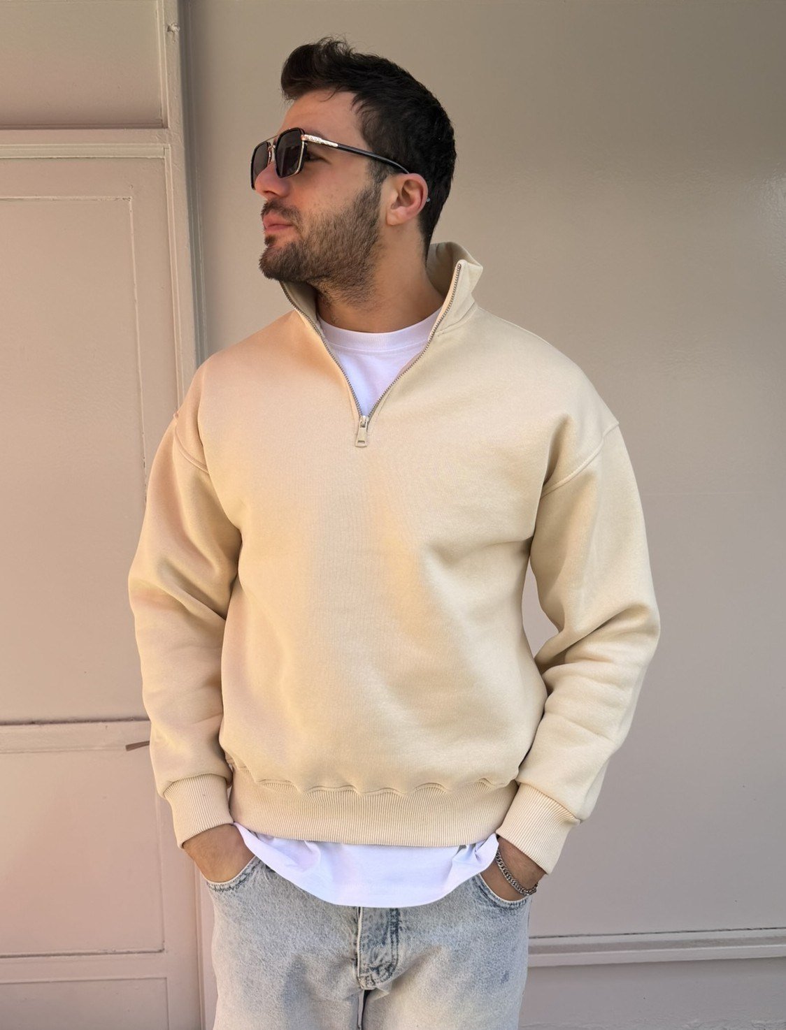 Wong Şardonlu Yarım Fermuar Sweat