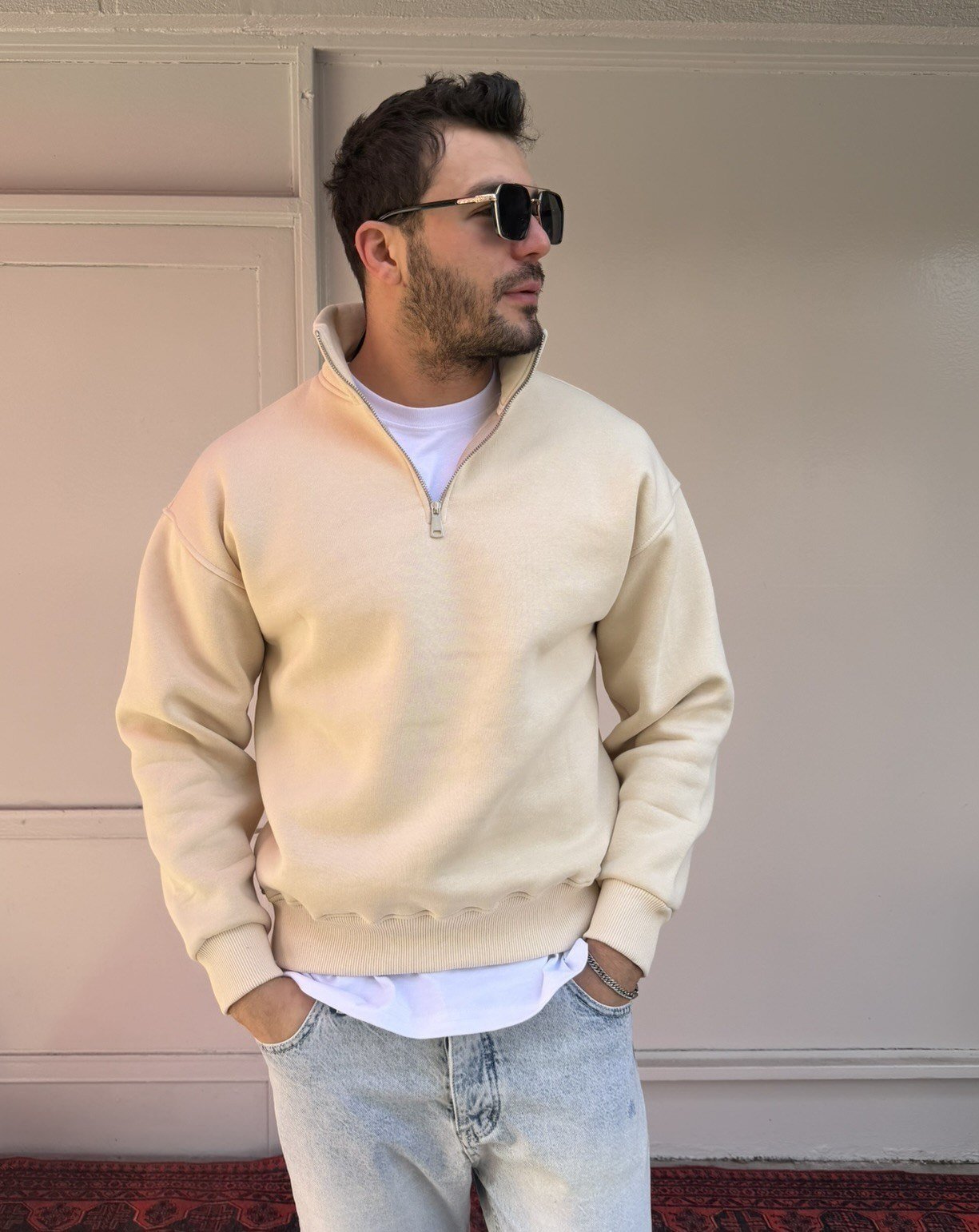 Wong Şardonlu Yarım Fermuar Sweat