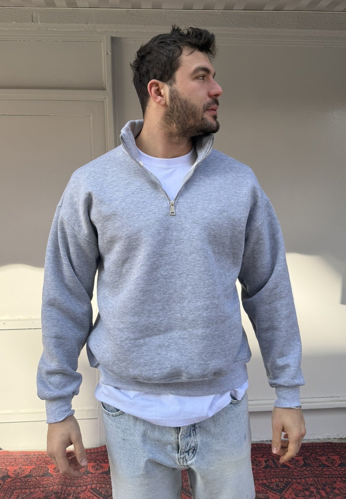 Wong Şardonlu Yarım Fermuar Sweat