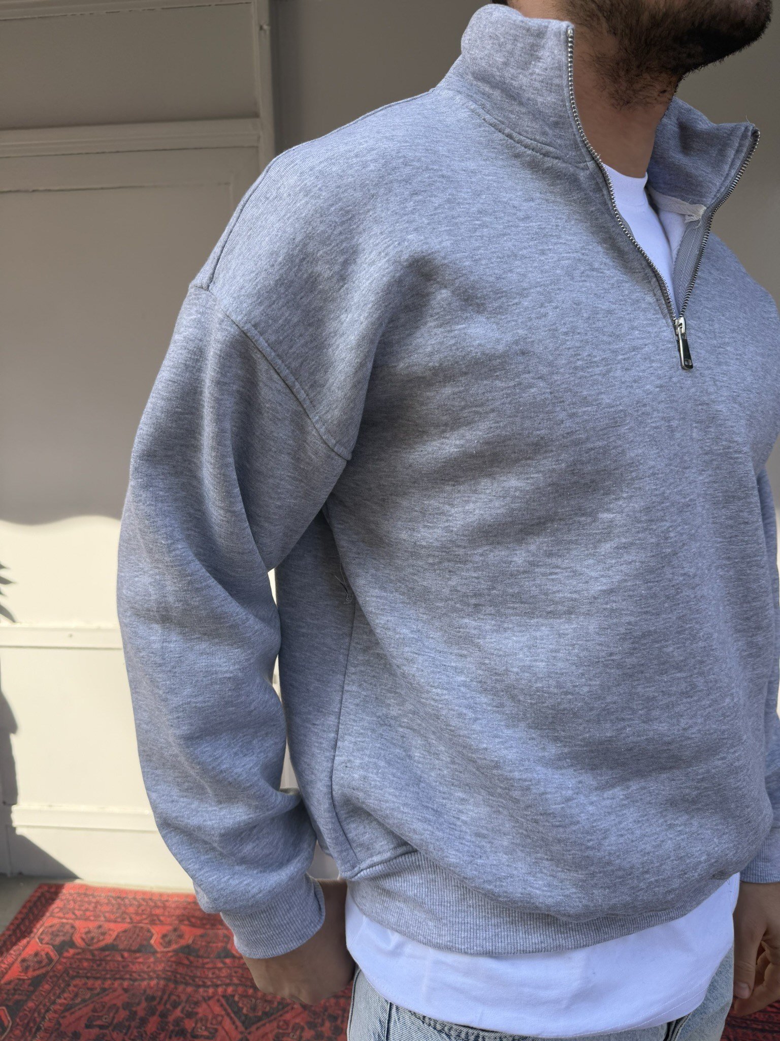 Wong Şardonlu Yarım Fermuar Sweat