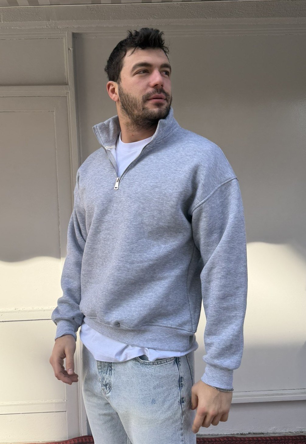 Wong Şardonlu Yarım Fermuar Sweat