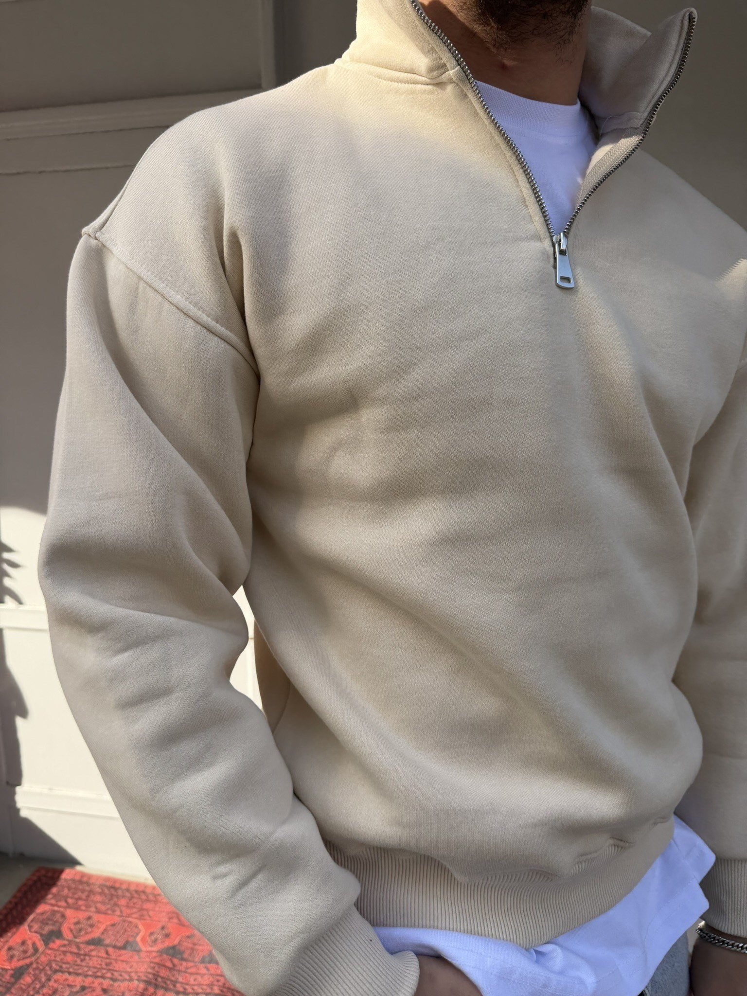 Wong Şardonlu Yarım Fermuar Sweat