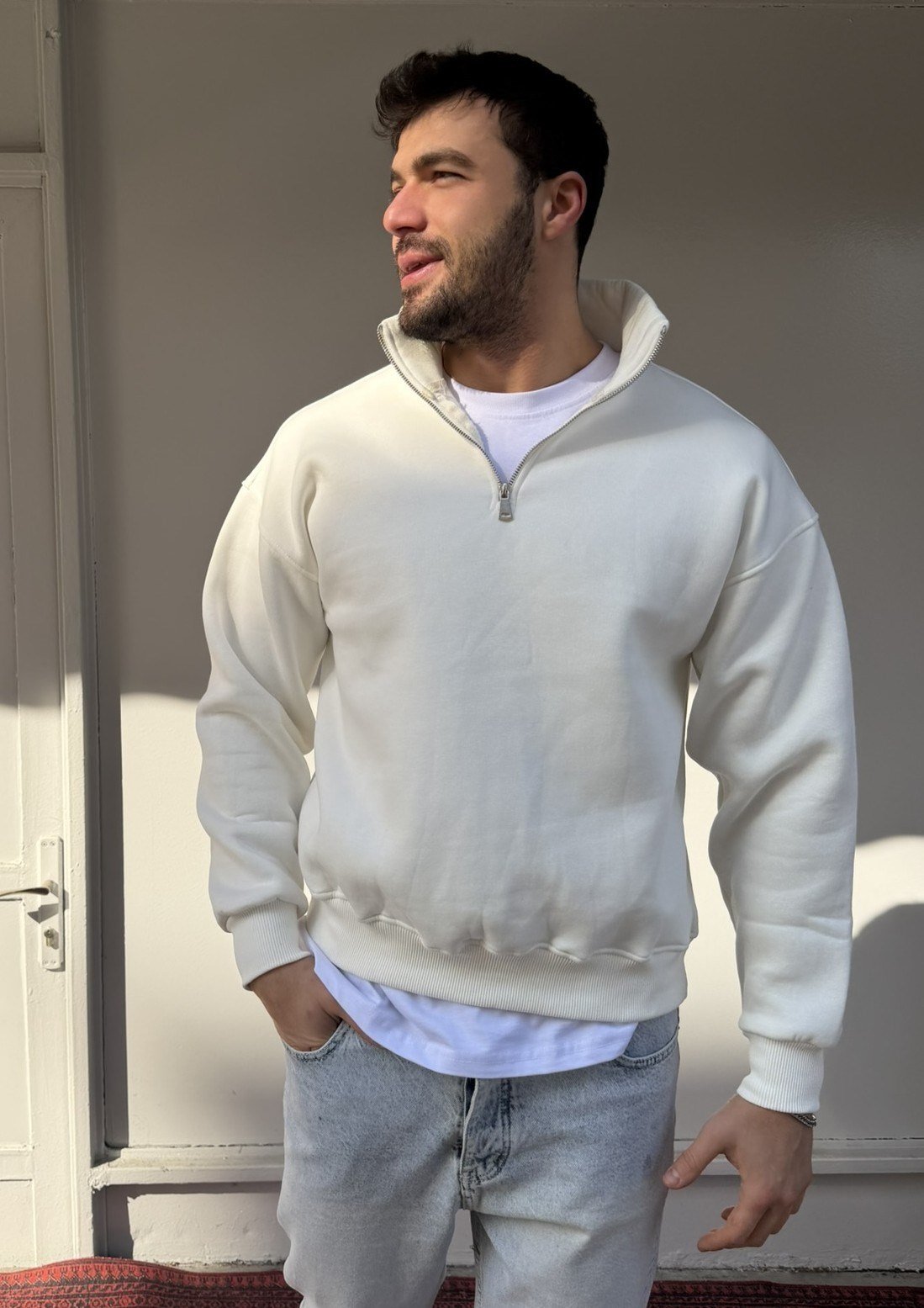 Wong Şardonlu Yarım Fermuar Sweat