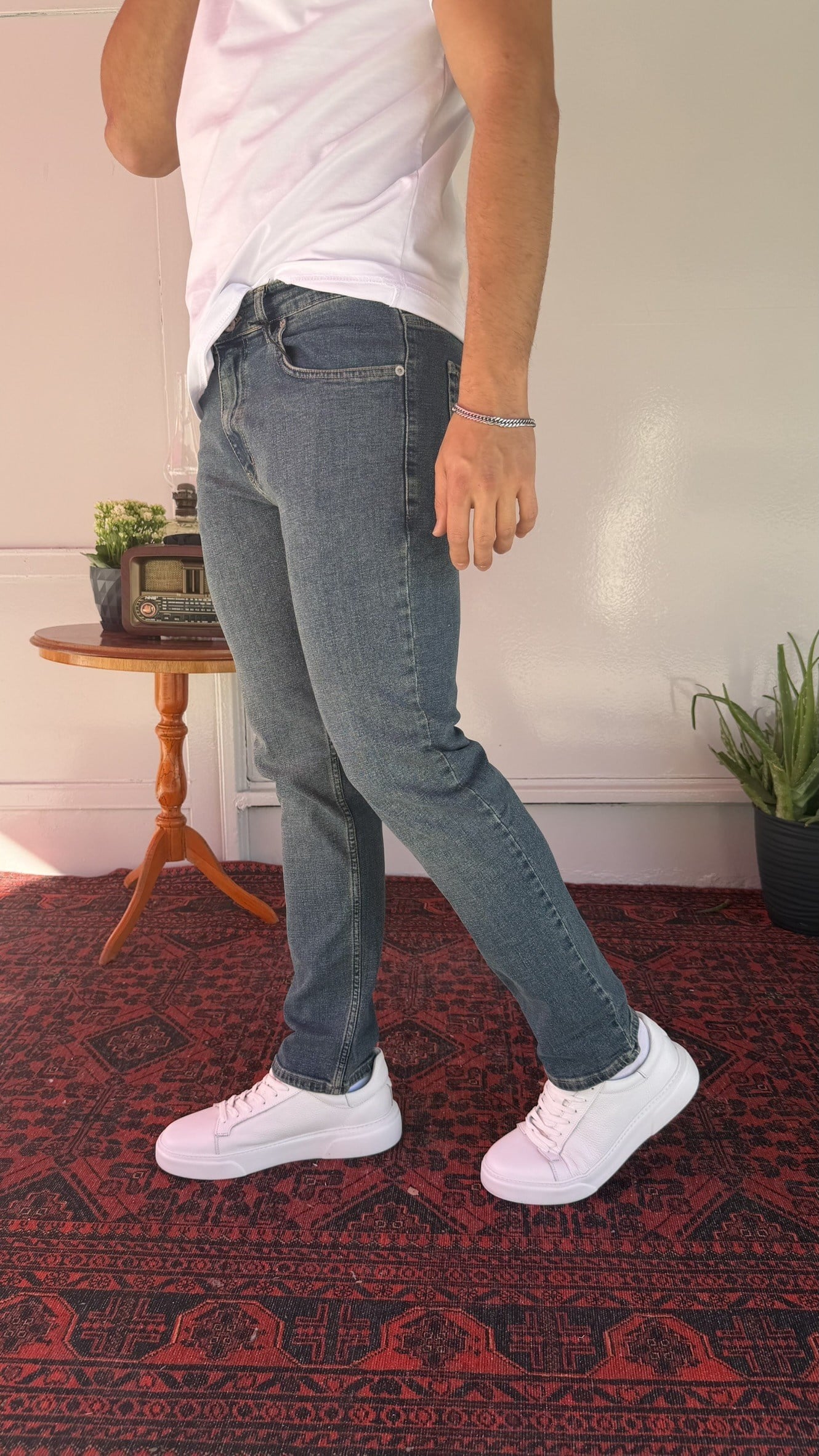 Yeşil-Mavi Regular Jean