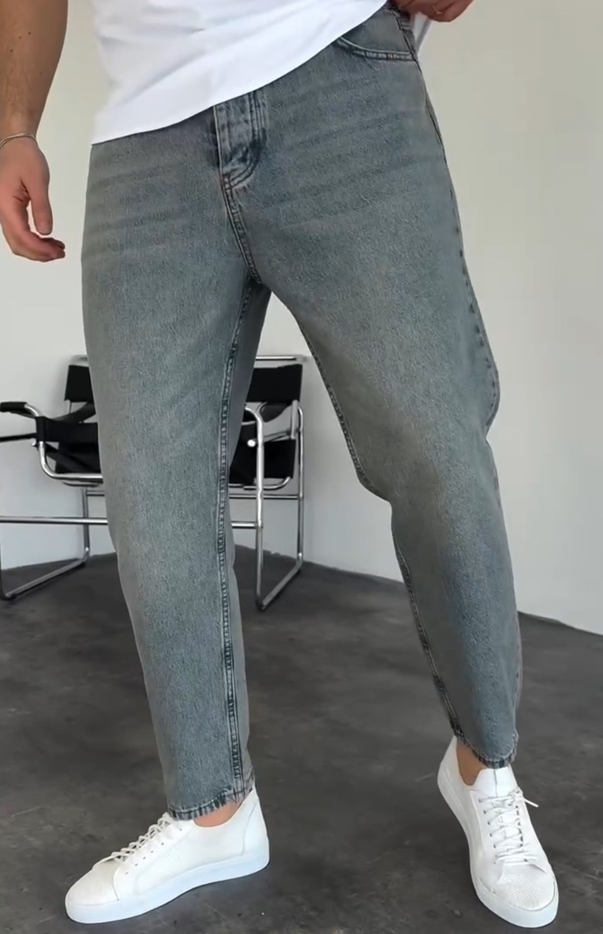 Yeşil Yıkamalı Boyfriend Pantolon 596
